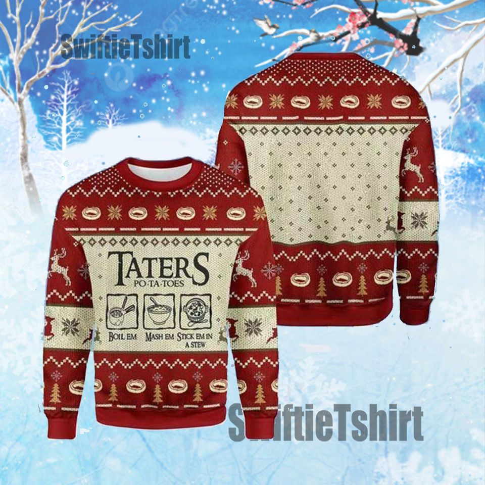Taters Potatoes Ugly Christmas Sweater, LOTR Fans Sweater,