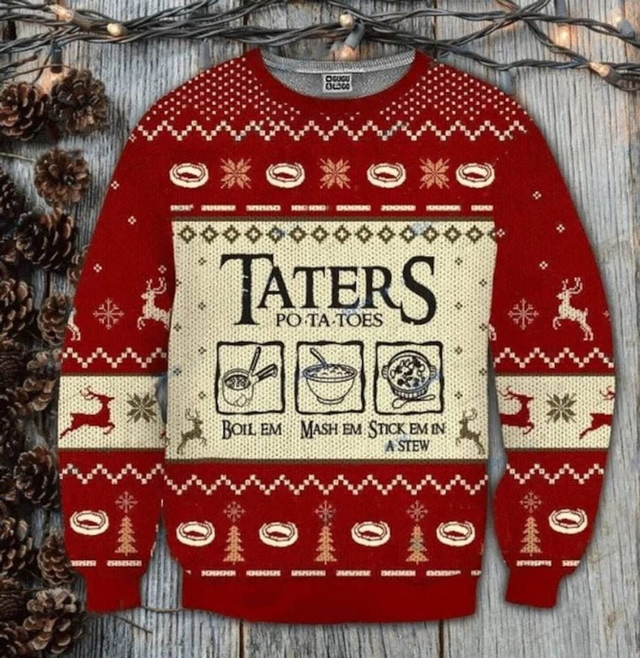 Taters Potatoes Ugly Christmas Sweater, LOTR Fans Sweater