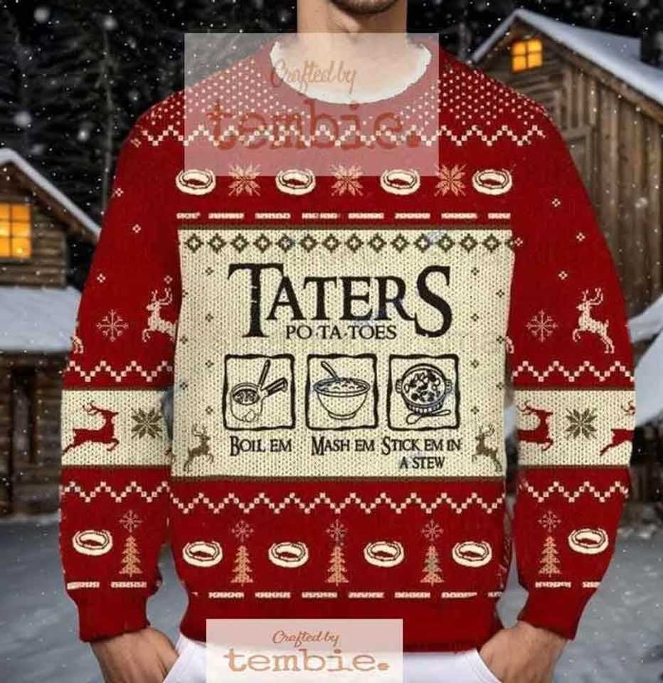 Taters Potatoes Ugly Christmas Sweater, LOTR Fans Sweater