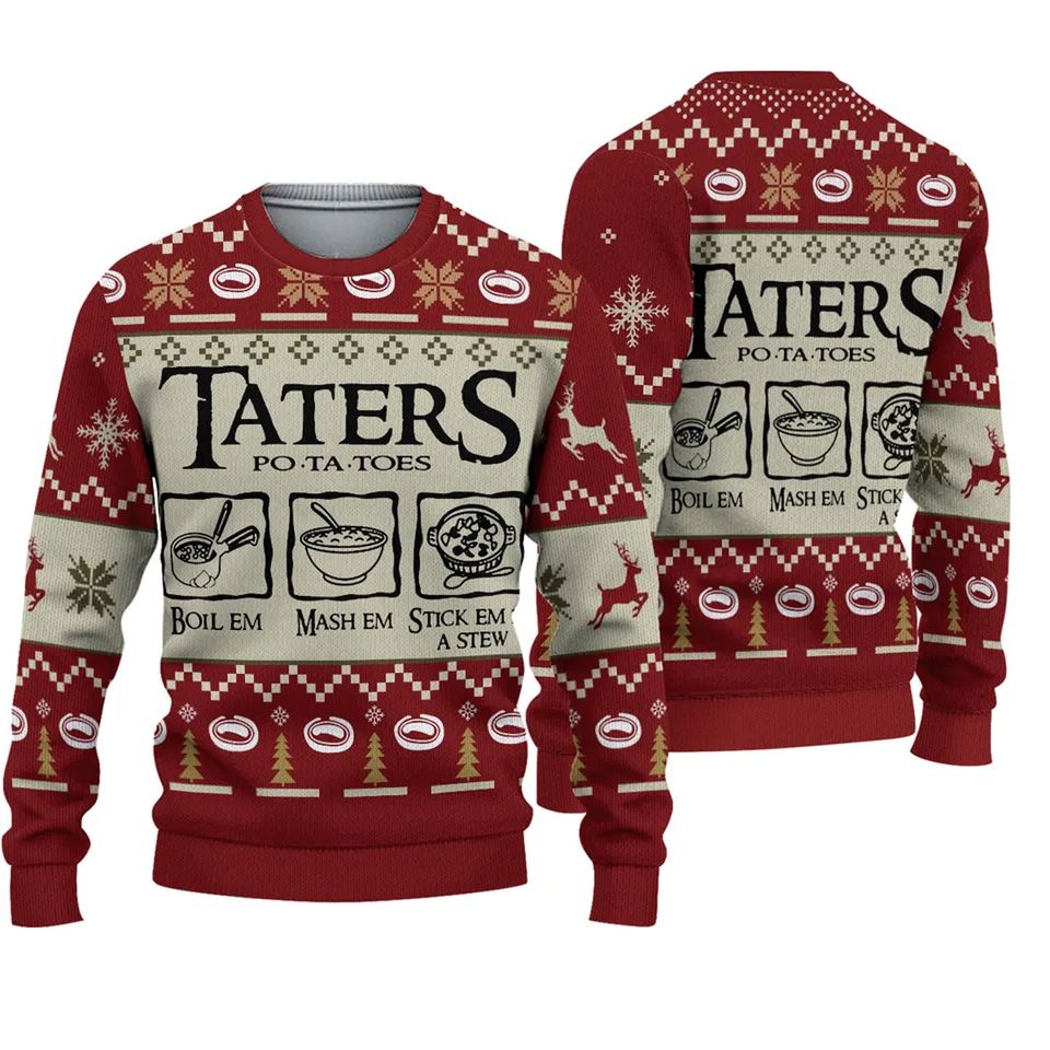 Taters Potatoes Ugly Christmas Sweater, LOTR Fans Sweater