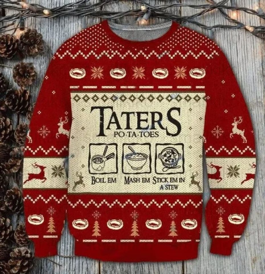 Taters Potatoes Ugly Christmas Sweater, LOTR Fans Sweater