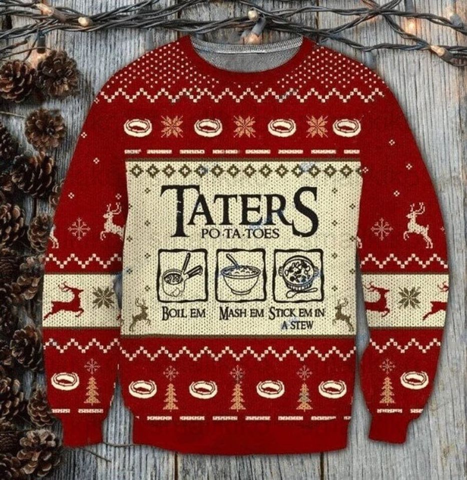 Taters Potatoes Ugly Christmas Sweater, LOTR Fans Sweater
