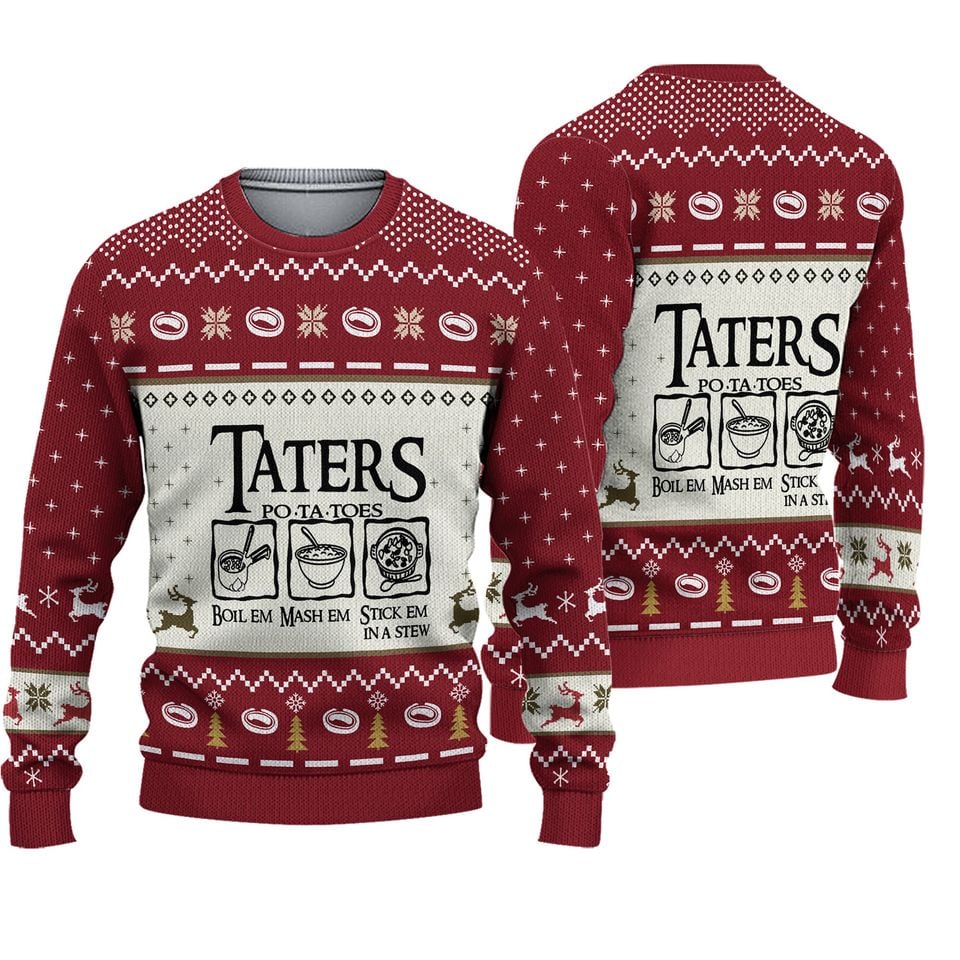 Taters Potatoes Ugly Christmas Sweater, Ugly Christmas Sweater