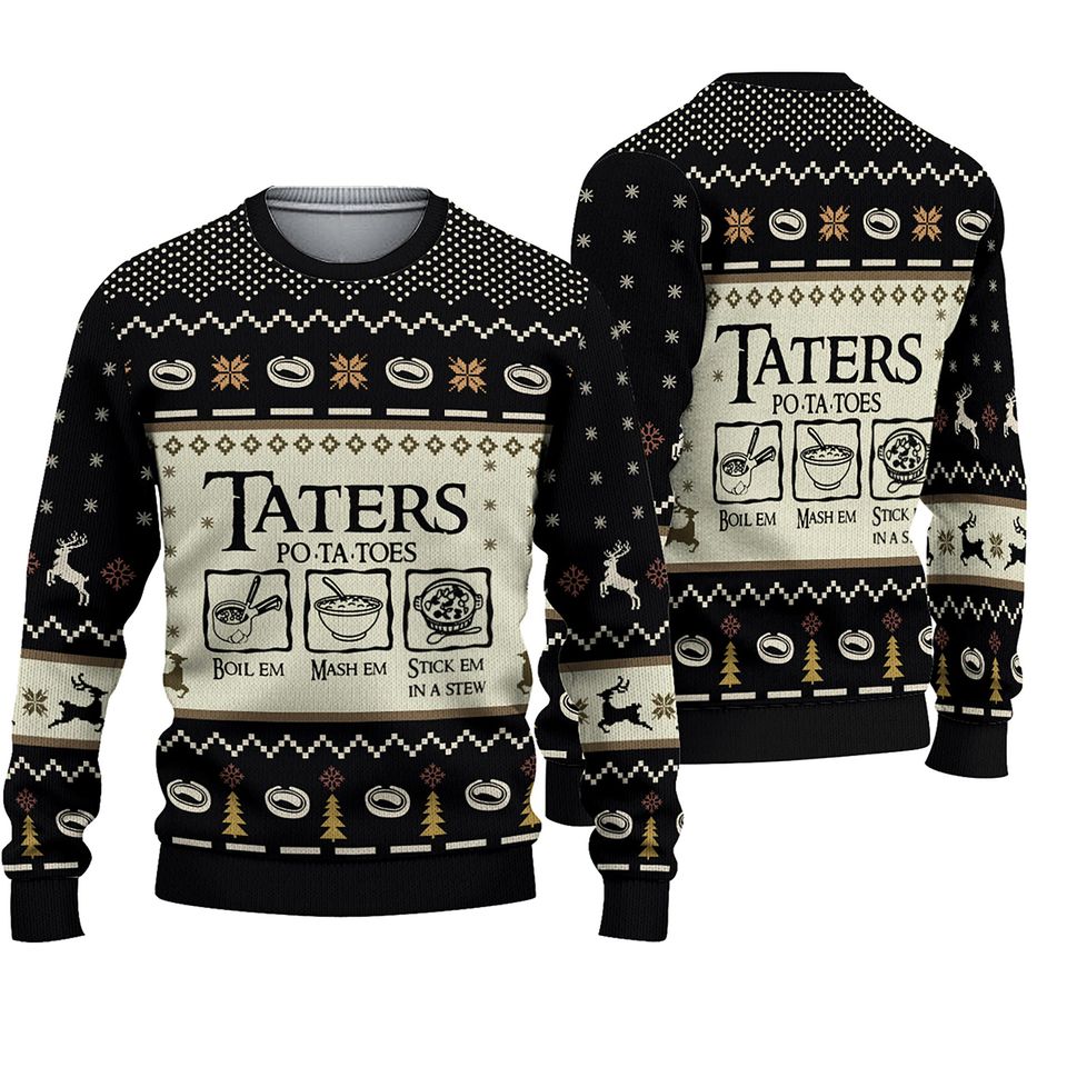 Taters Potatoes Ugly Christmas Sweater, Xmas Sweater, Christmas Gift