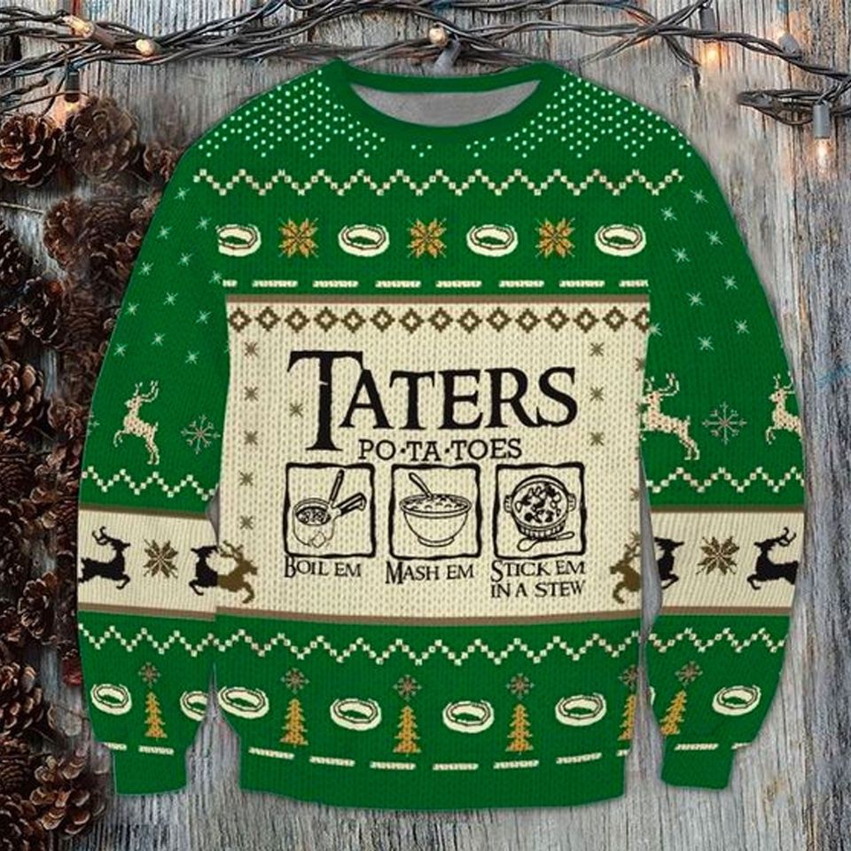 Taters Potatoes Ugly Christmas Sweater, Xmas Sweater, Christmas Sweater
