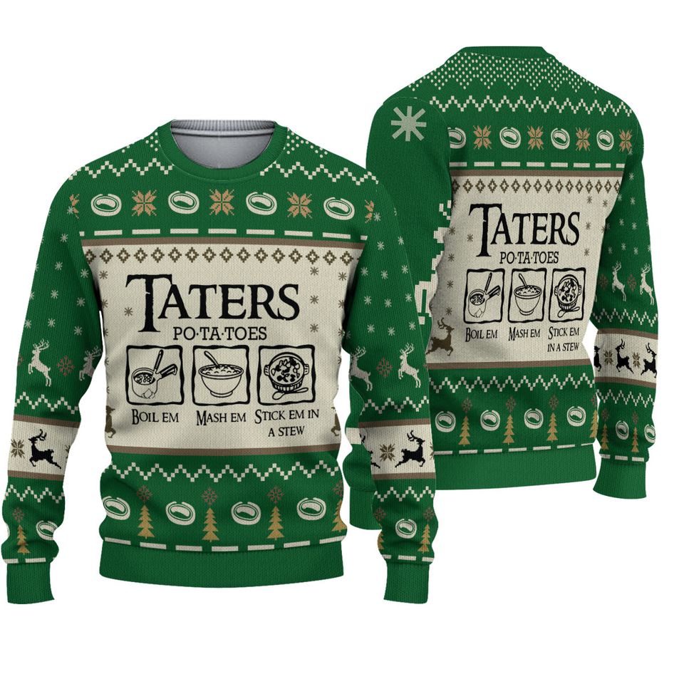 Taters Potatoes Ugly Sweater, LOTR Ugly Christmas Sweater, Patotoes Sweater
