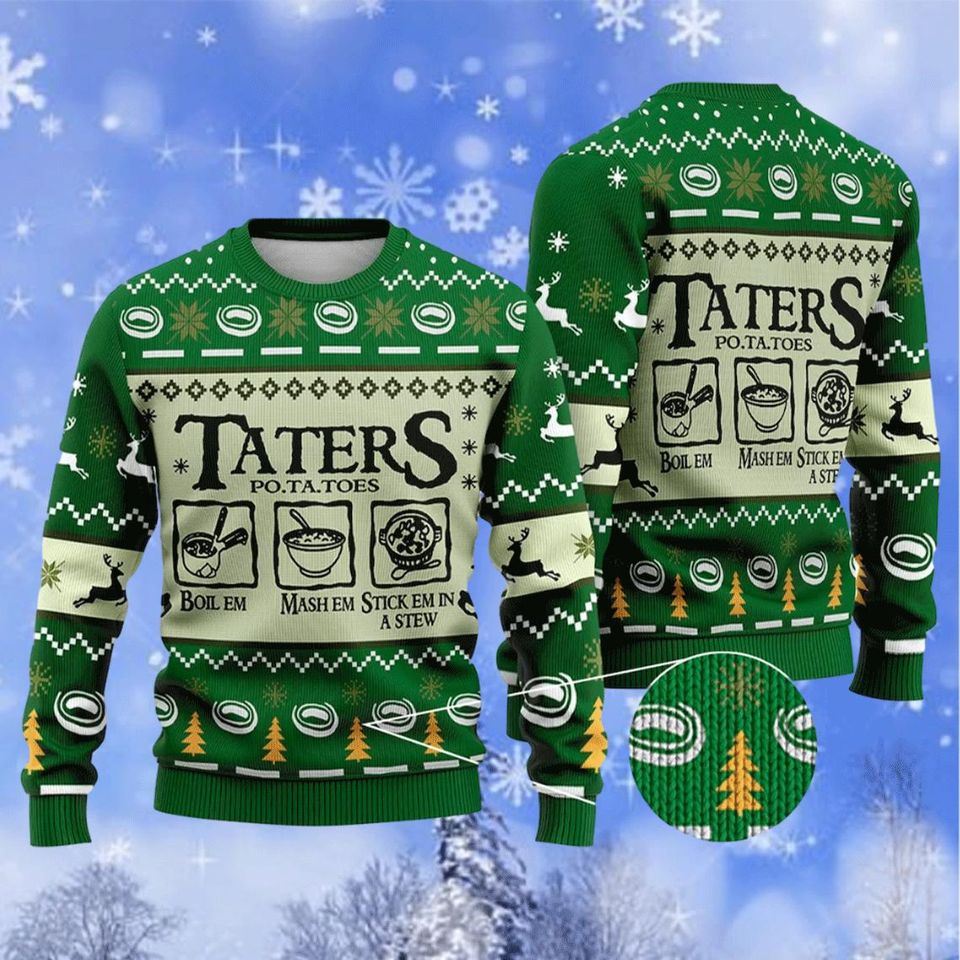 Taters Potatoes Ugly Sweater, LOTR Ugly Christmas Sweater, Patotoes Sweater