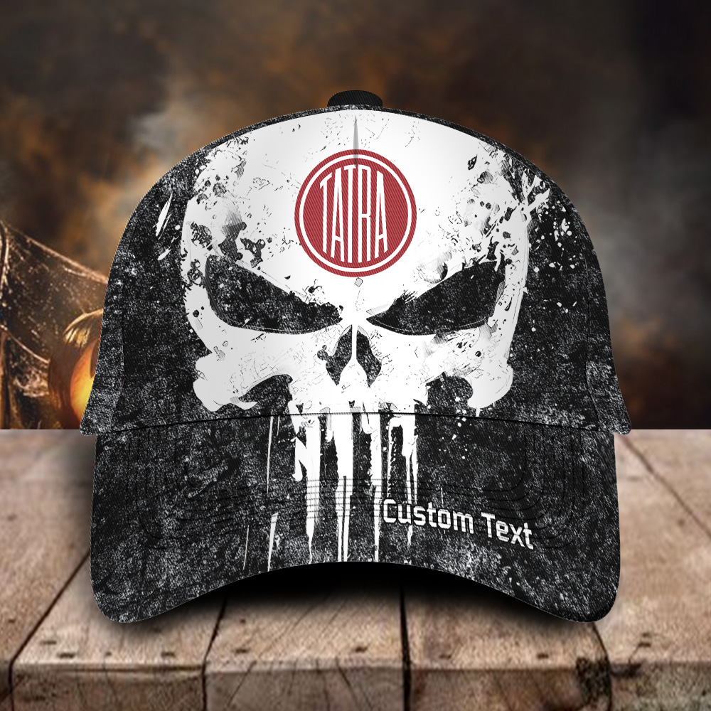 Tatra Skull Graffiti Contrast Color Custom Name 3D Classic Cap For Men Women Driver Trucker Trucker Hats Custom Hats Gifts For Men & Women
