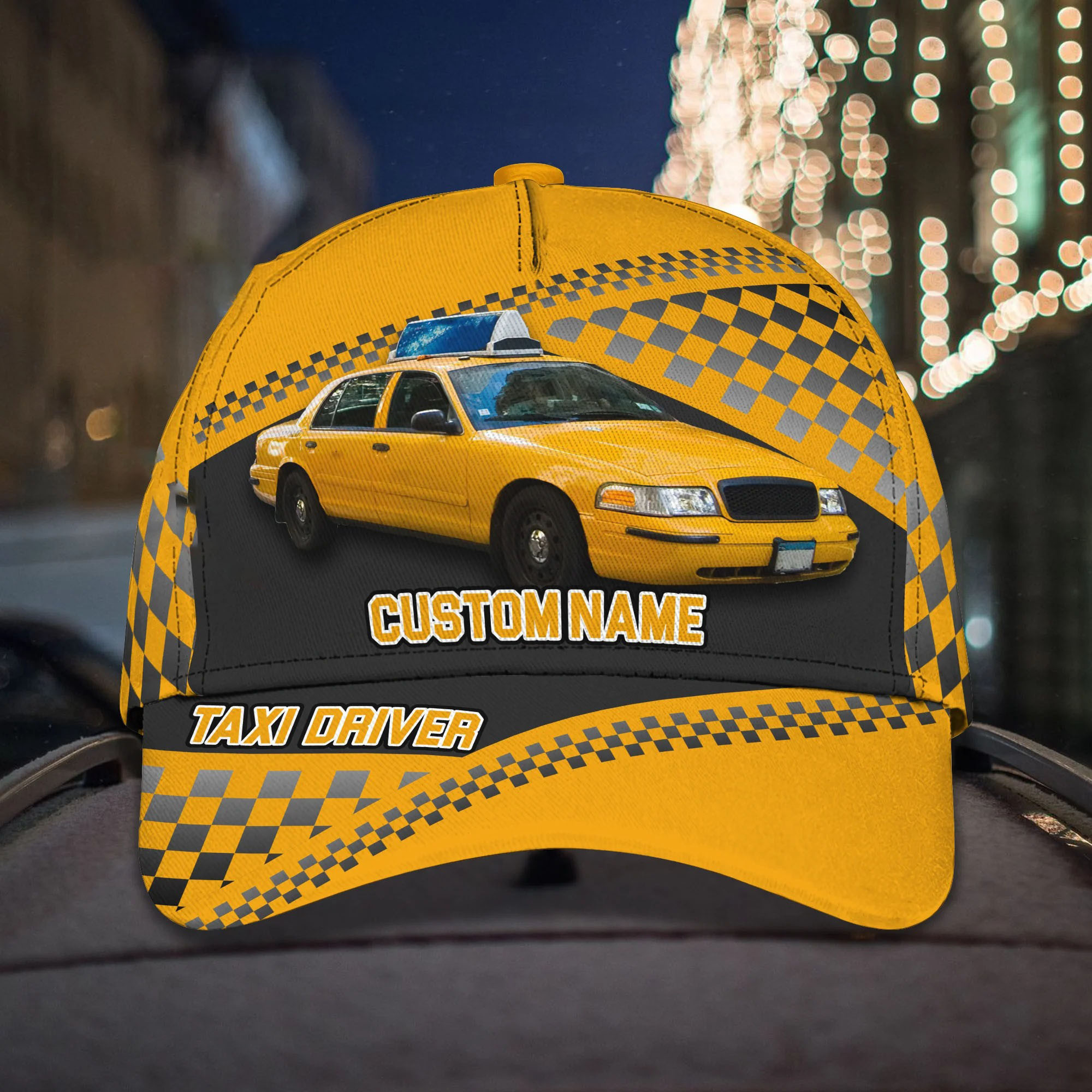 Taxi Driver Cap, Personalized Taxi Driver 3D Classic Cap for Men,Women, Custom Name Hat for Husband, Dad, Drivers Trucker Hats Custom Hats Gifts For Men & Women