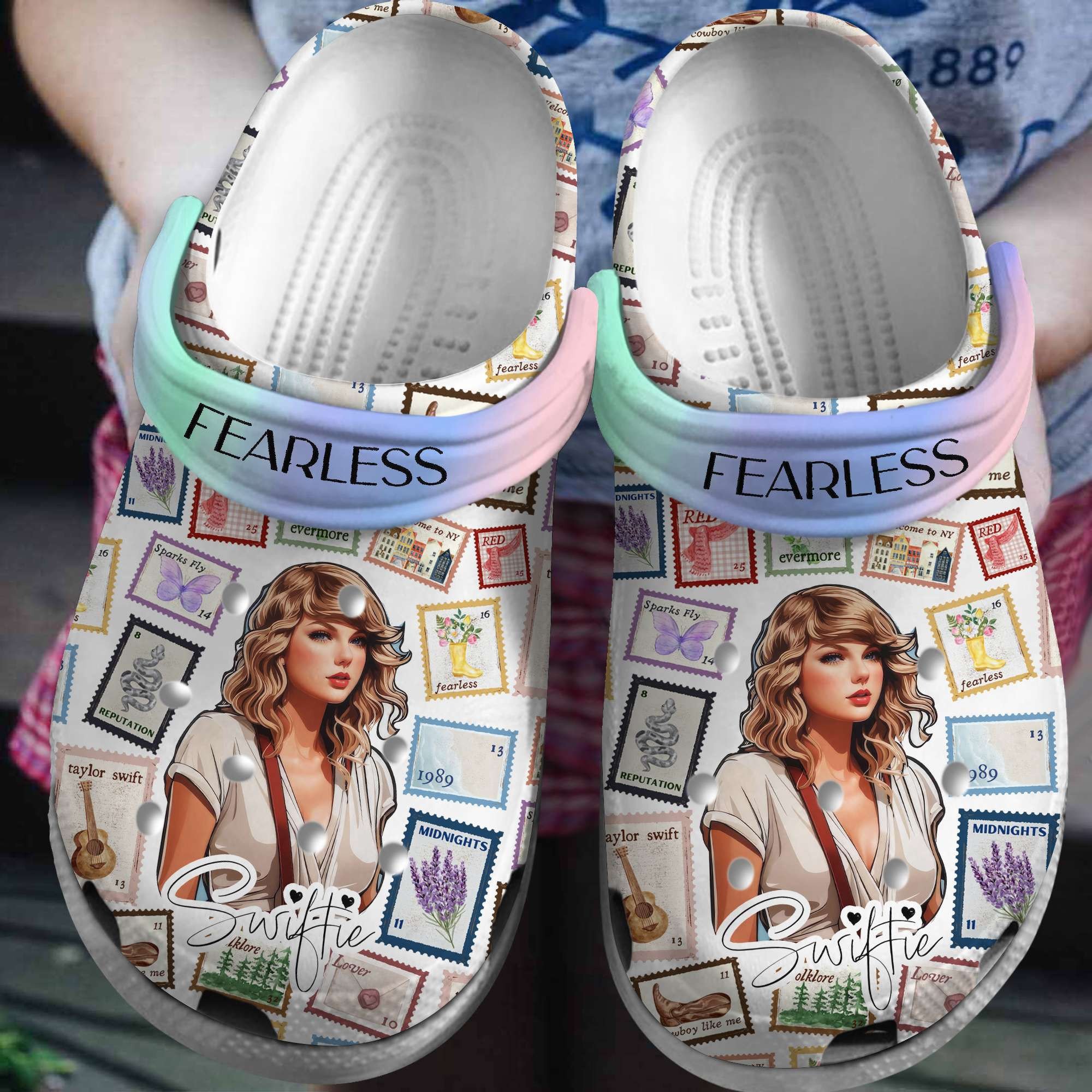 Taylor Swift Fearless Album Music Crocs Crocband Clogs Shoes Comfortable For Men Women and Kids