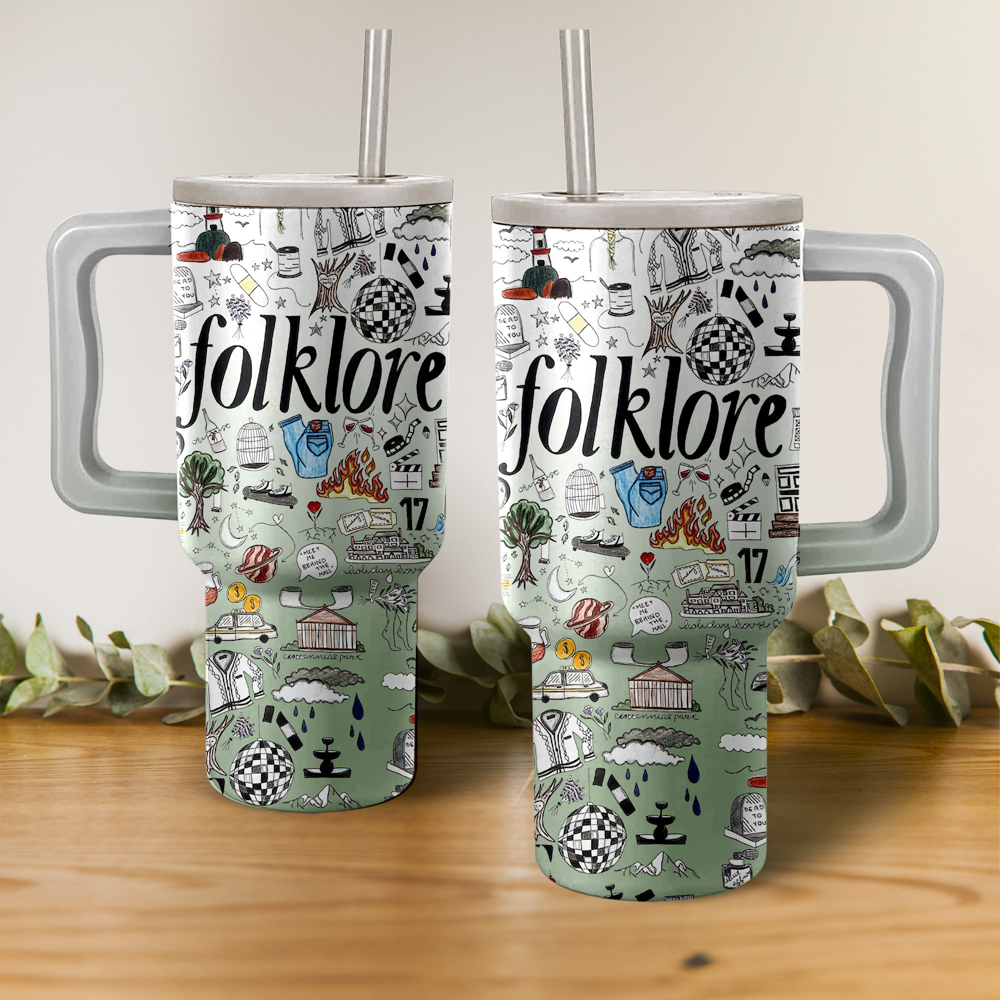 Taylor Swift Folklore Album Music Custom Stanley Cup 40 oz 30 oz Tumbler With HandleTVC2301155