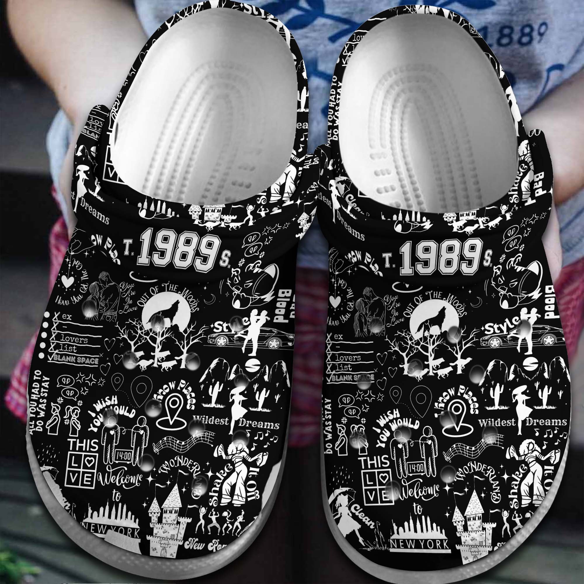 Taylor Swift Music 1989 Crocs Crocband Clogs Shoes Comfortable For Men Women and Kids