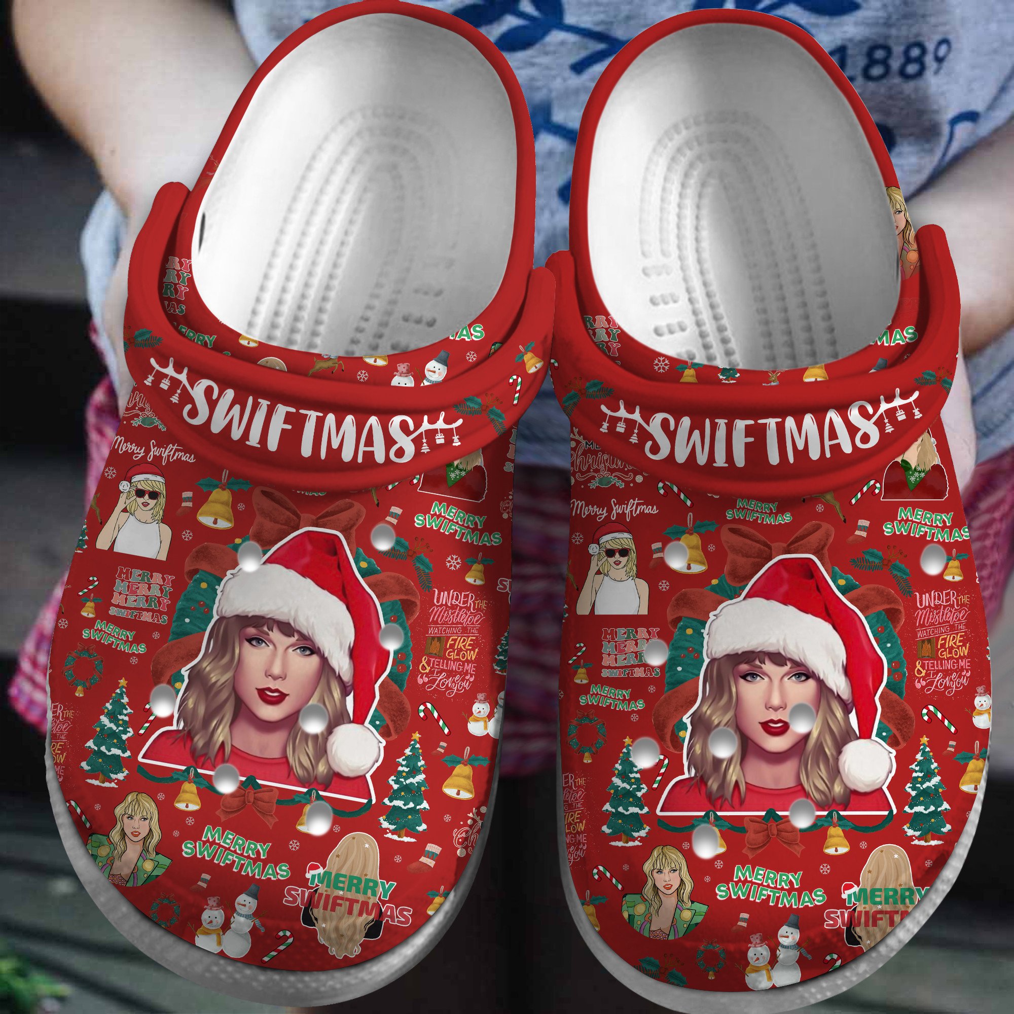 Taylor Swift Music Christmas Crocs Crocband Clogs Shoes Comfortable For Men Women and Kids