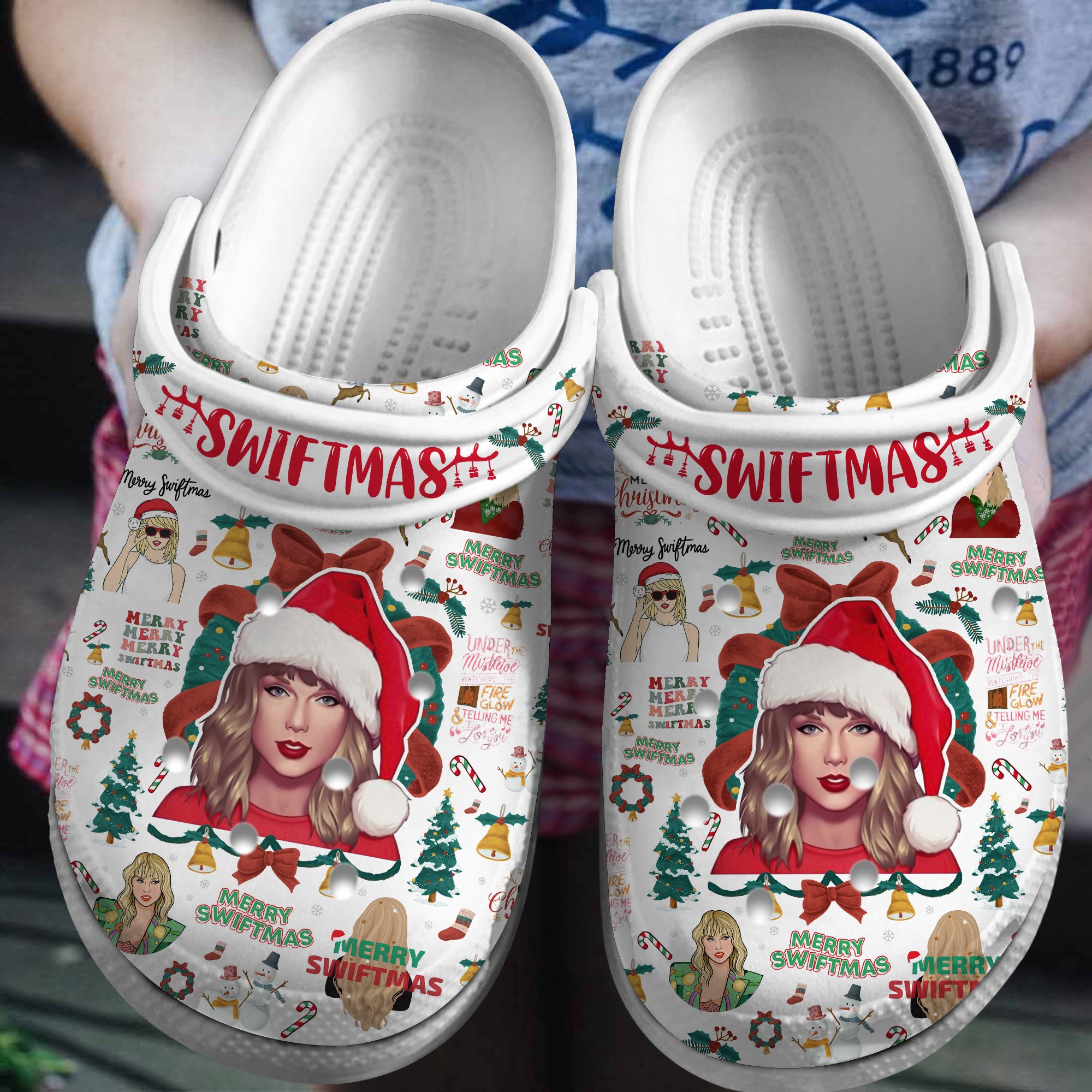 Taylor Swift Music Christmas Crocs Crocband Clogs Shoes Comfortable For Men Women and Kids