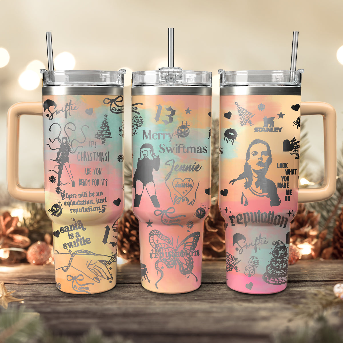 Taylor Swift Music Christmas Custom Stanley Cup 40 oz 30 oz Tumbler With HandleTVC2301419