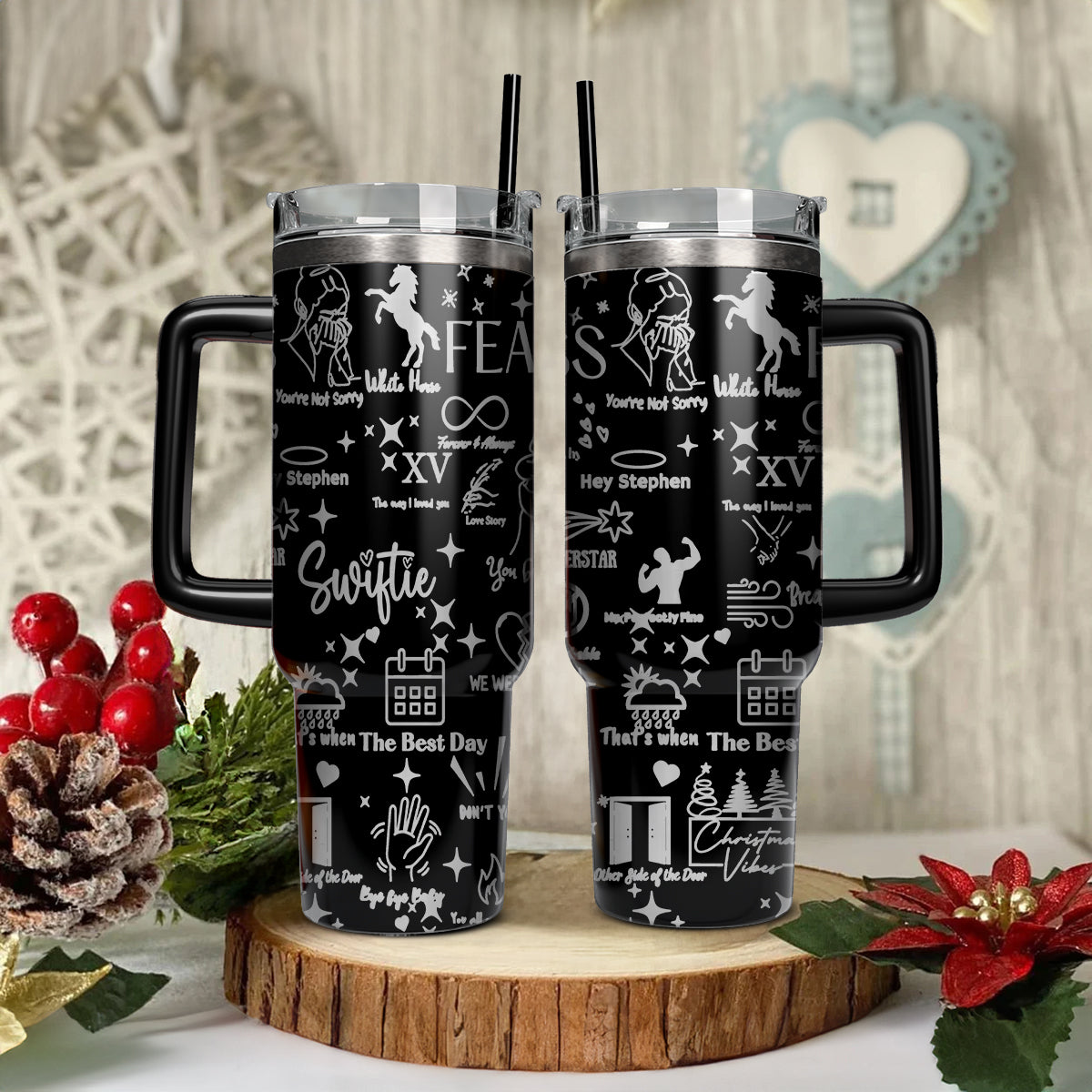 Taylor Swift Music Christmas Custom Stanley Cup 40 oz 30 oz Tumbler With HandleTVC2301419
