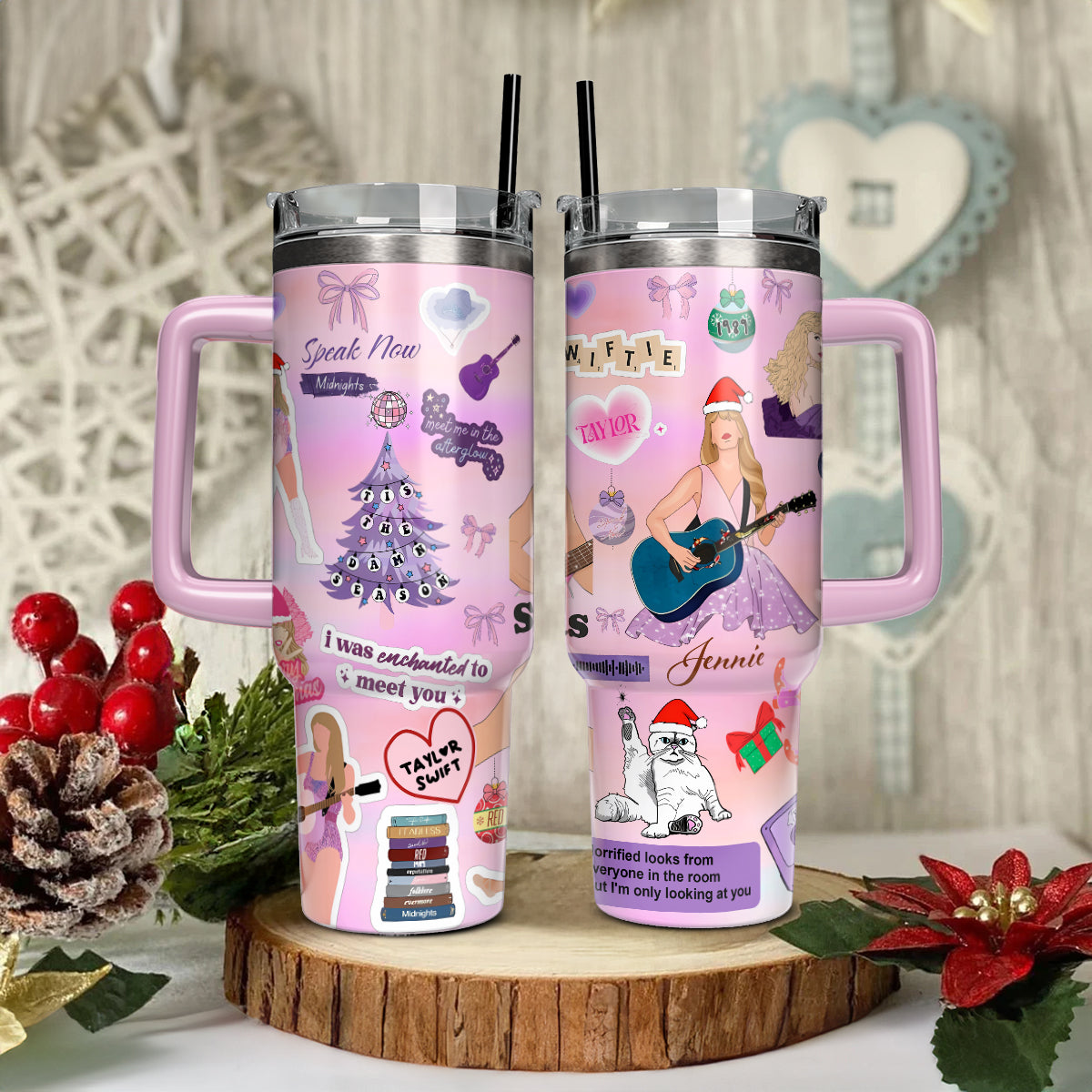 Taylor Swift Music Christmas Custom Stanley Cup 40 oz 30 oz Tumbler With HandleTVC2301419 - Image 2