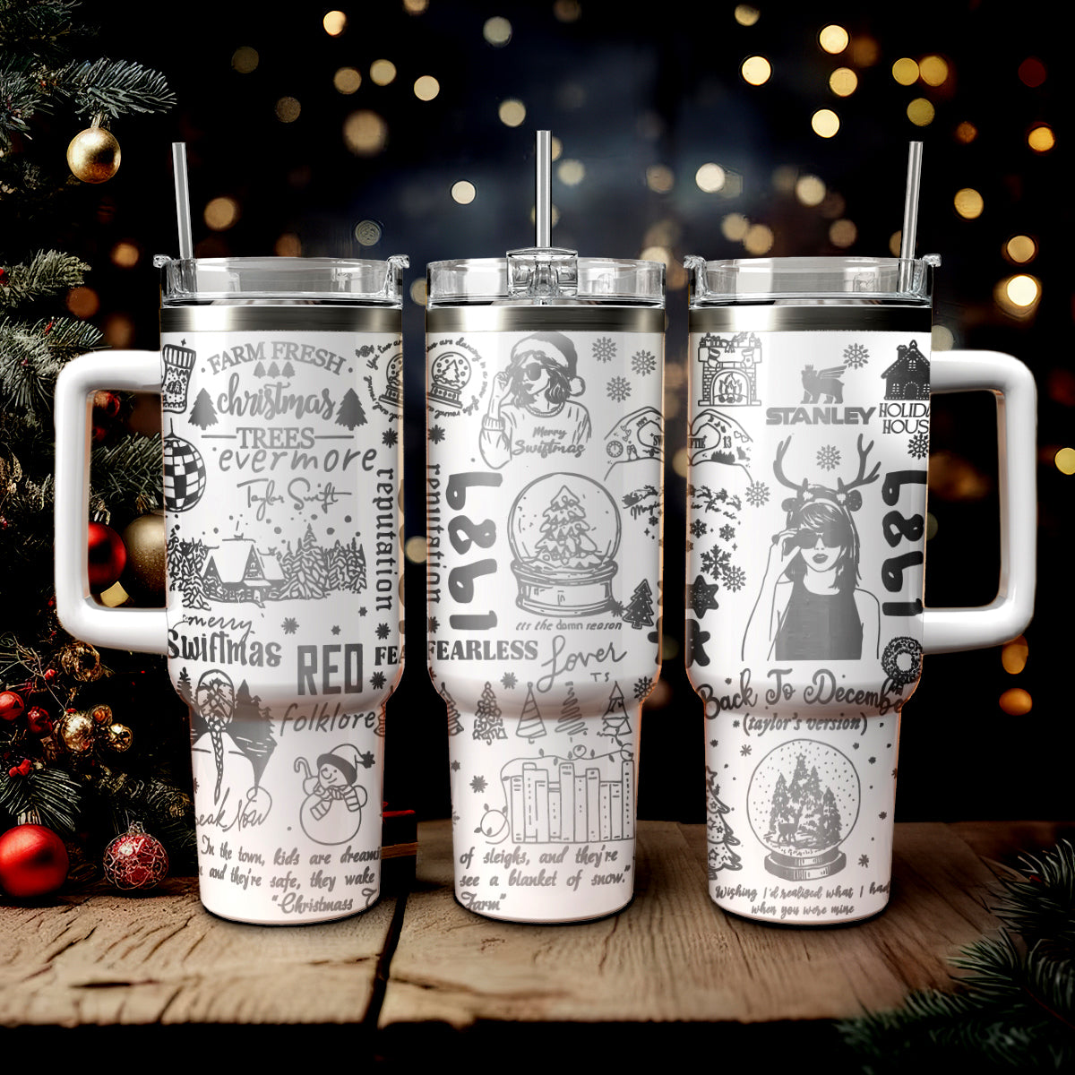 Taylor Swift Music Christmas Custom Stanley Cup 40 oz 30 oz Tumbler With HandleTVC2301419
