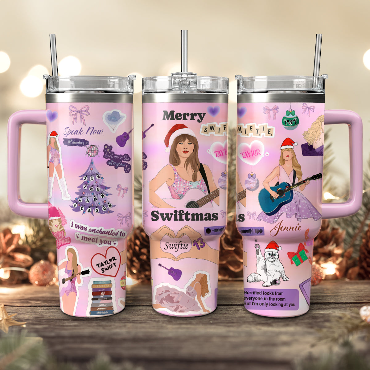 Taylor Swift Music Christmas Custom Stanley Cup 40 oz 30 oz Tumbler With HandleTVC2301419