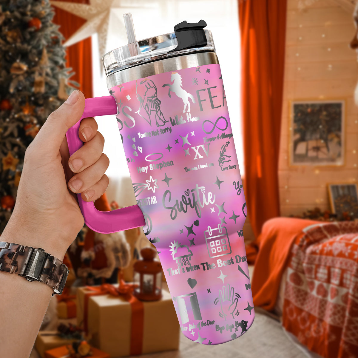Taylor Swift Music Christmas Custom Stanley Cup 40 oz 30 oz Tumbler With HandleTVC2301419