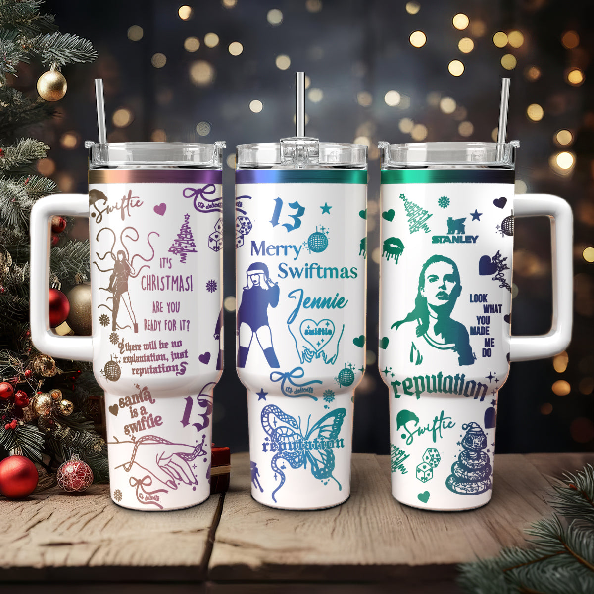 Taylor Swift Music Christmas Custom Stanley Cup 40 oz 30 oz Tumbler With HandleTVC2301419