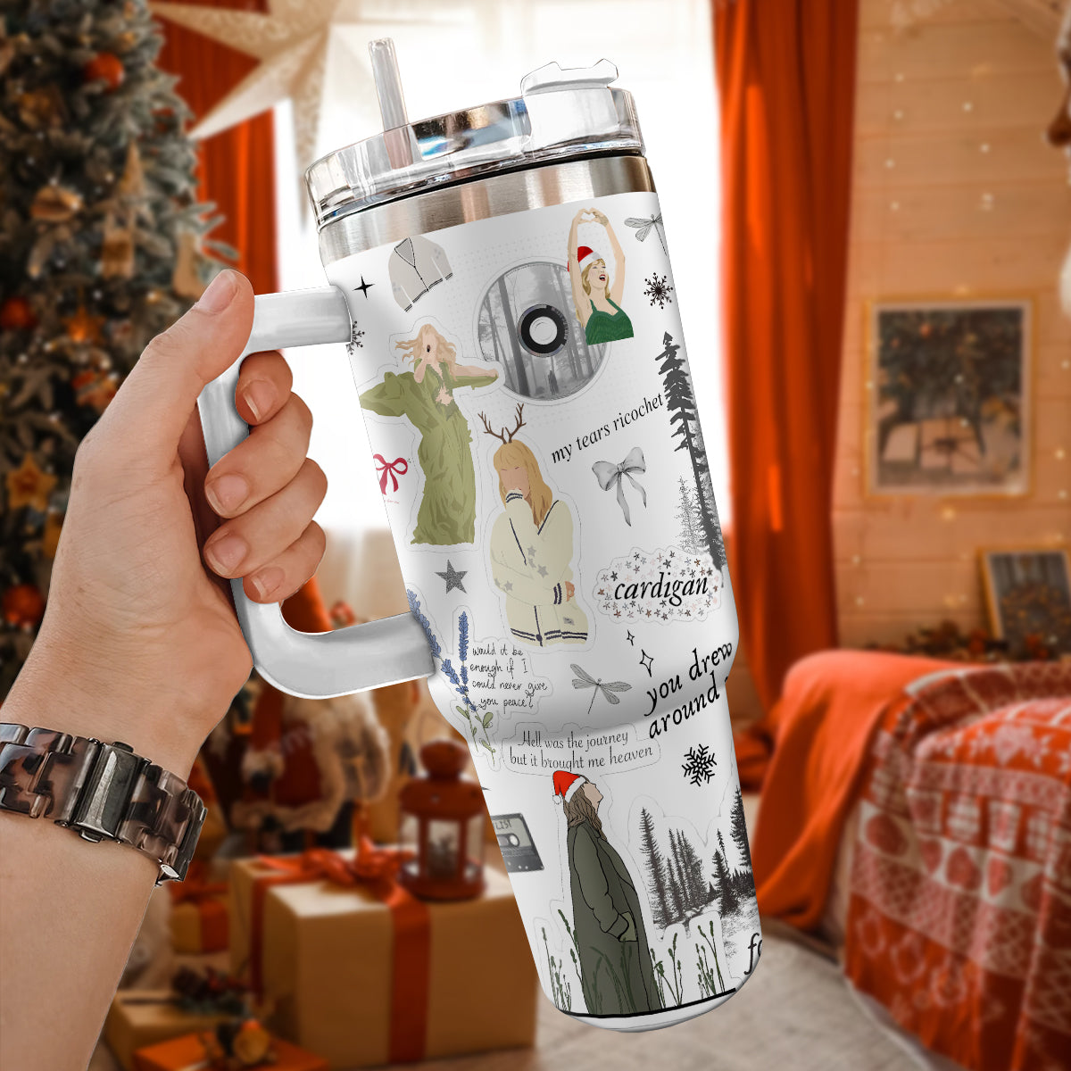 Taylor Swift Music Christmas Custom Stanley Cup 40 oz 30 oz Tumbler With HandleTVC2301420 - Image 3
