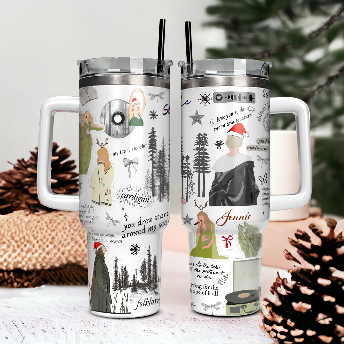 Taylor Swift Music Christmas Custom Stanley Cup 40 oz 30 oz Tumbler With HandleTVC2301420 - Image 2