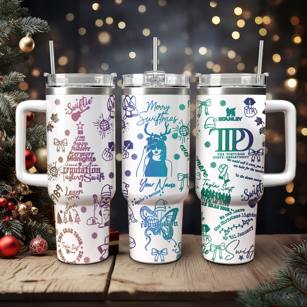 Taylor Swift Music Christmas Custom Stanley Cup 40 oz 30 oz Tumbler With HandleTVC2301422
