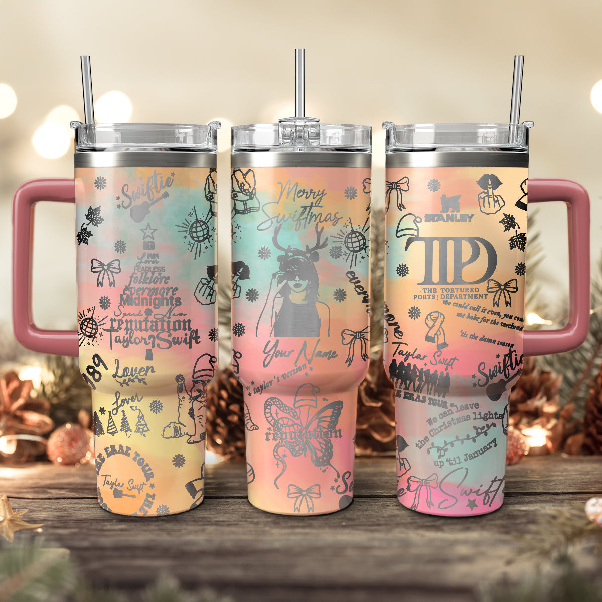 Taylor Swift Music Christmas Custom Stanley Cup 40 oz 30 oz Tumbler With HandleTVC2301422