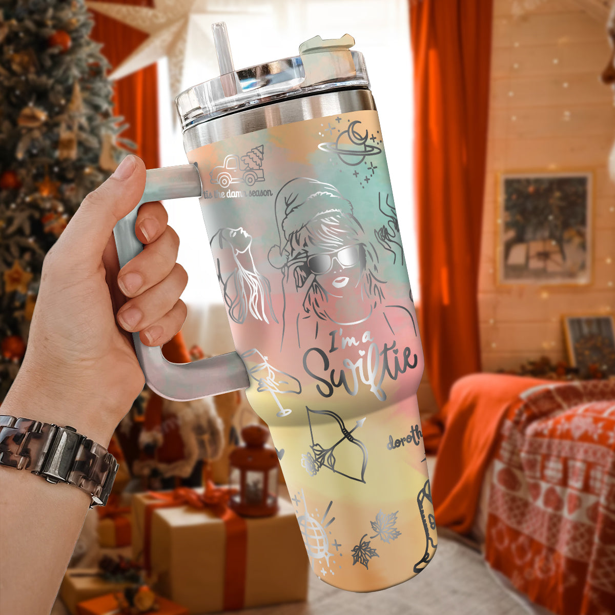 Taylor Swift Music Christmas Custom Stanley Cup 40 oz 30 oz Tumbler With HandleTVC2301423