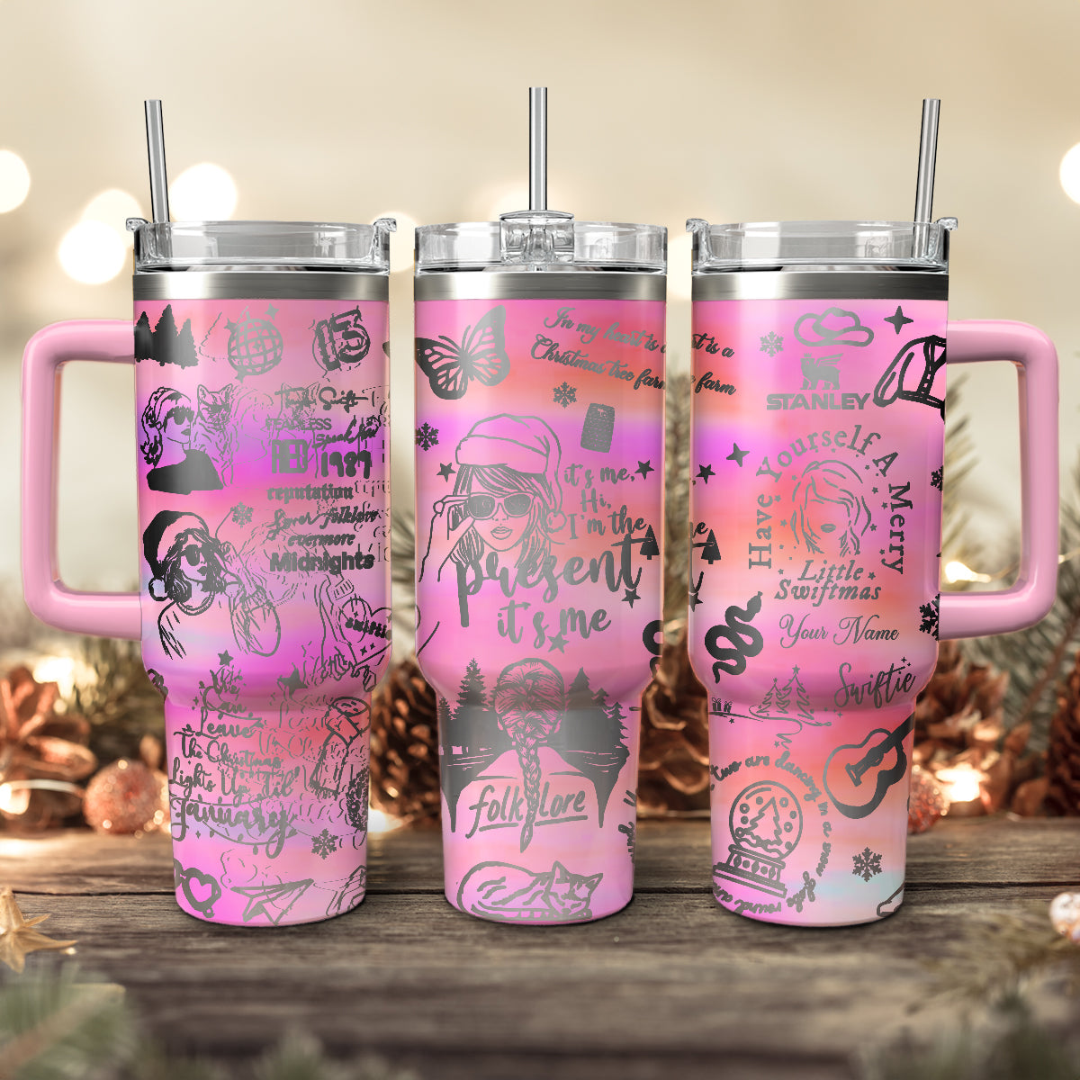 Taylor Swift Music Christmas Custom Stanley Cup 40 oz 30 oz Tumbler With HandleTVC2301423