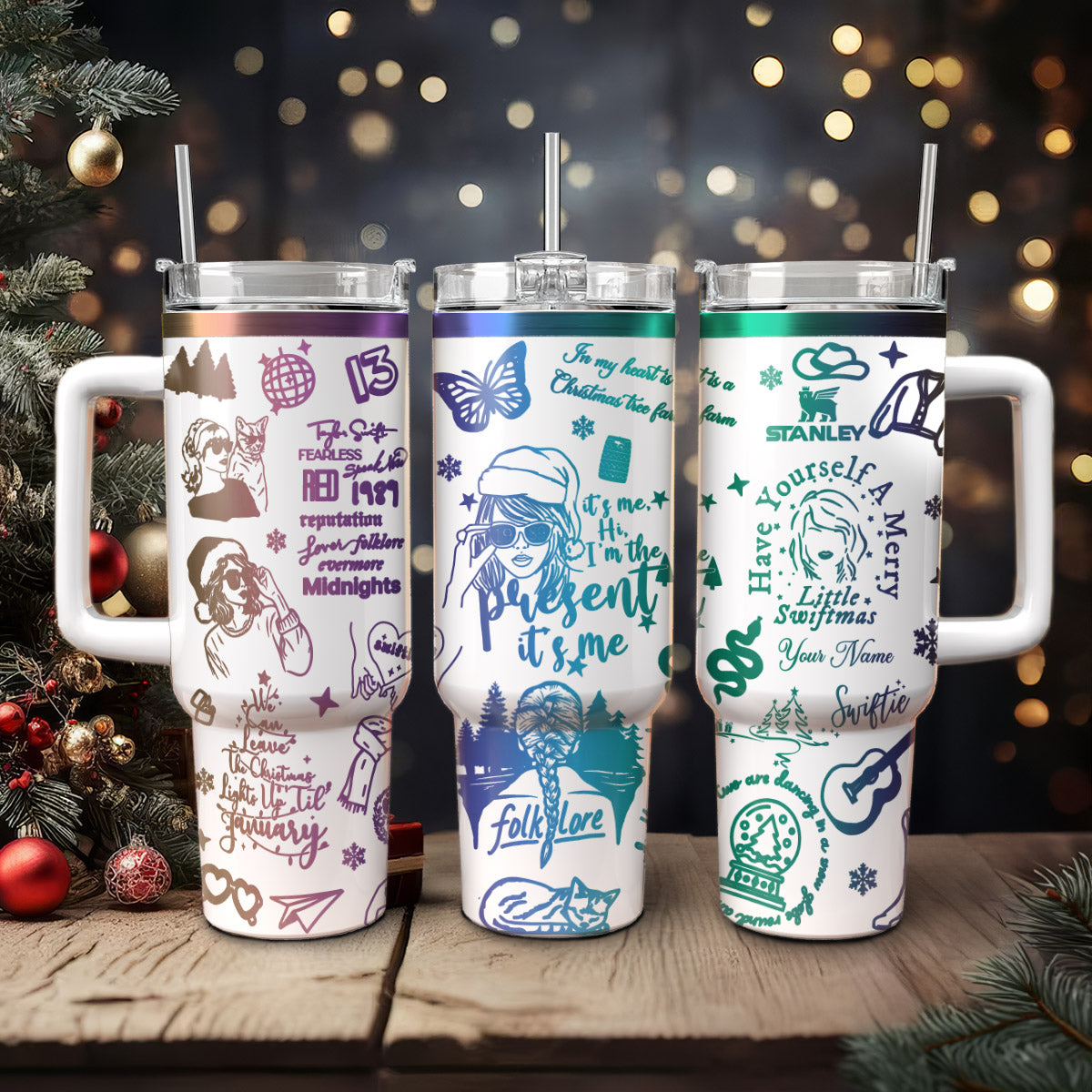 Taylor Swift Music Christmas Custom Stanley Cup 40 oz 30 oz Tumbler With HandleTVC2301423
