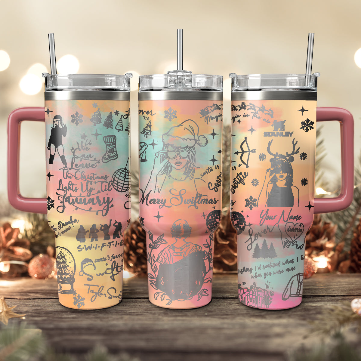 Taylor Swift Music Christmas Custom Stanley Cup 40 oz 30 oz Tumbler With HandleTVC2301423