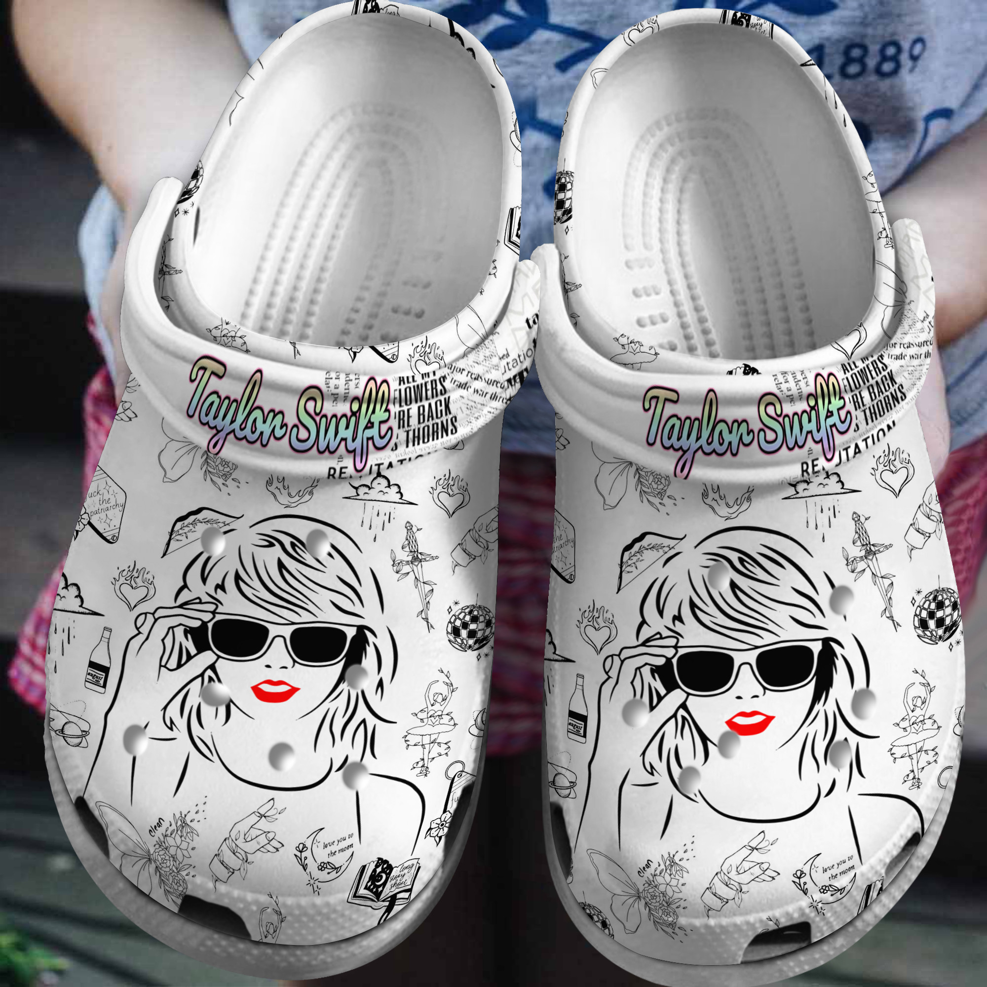 Taylor Swift Music Crocs Crocband Clogs Shoes Comfortable For Men Women and Kids