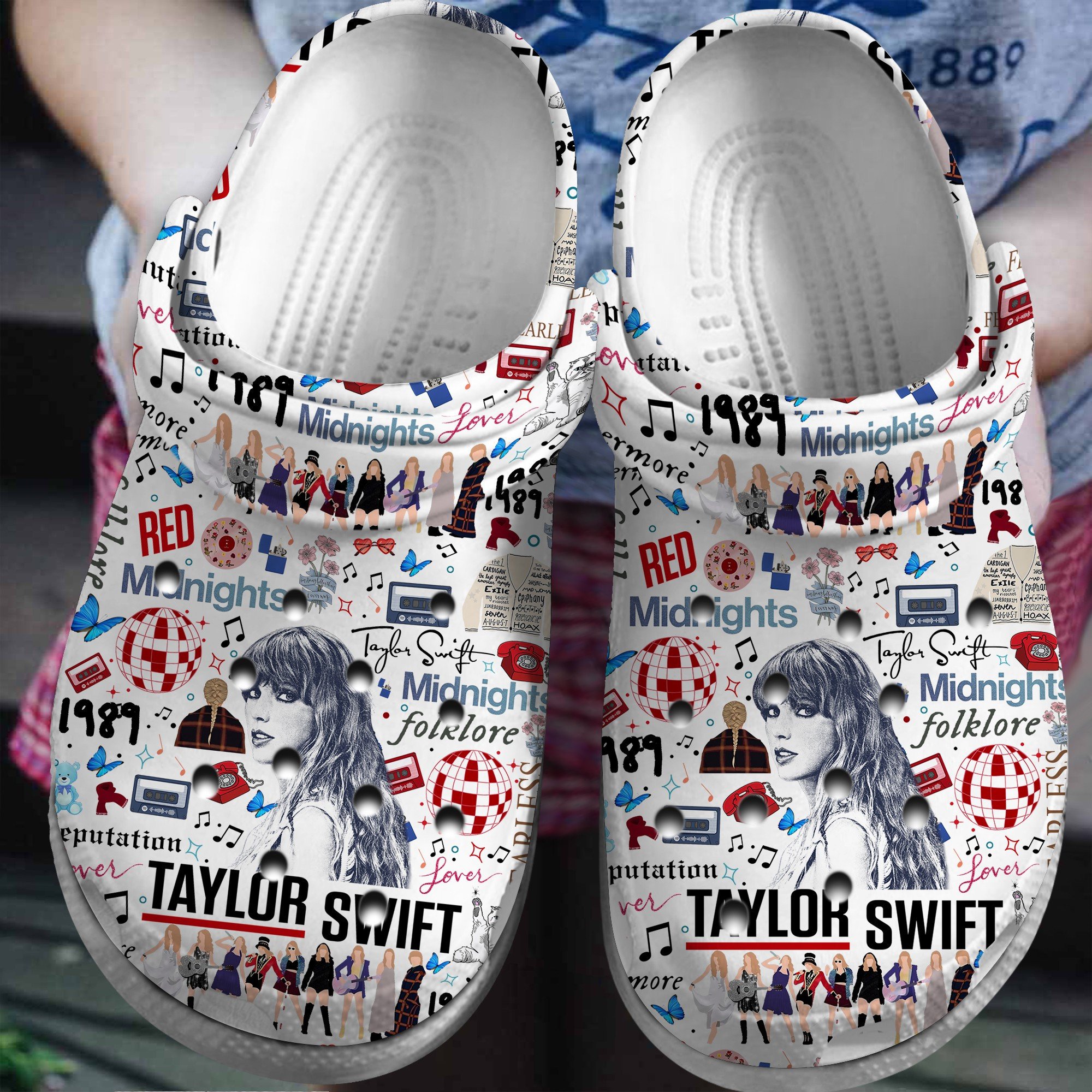Taylor Swift Music Crocs Crocband Clogs Shoes Comfortable For Men Women and Kids