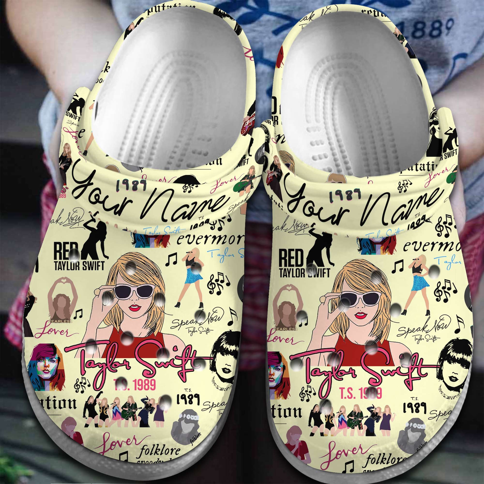 Taylor Swift Music Crocs Crocband Clogs Shoes Comfortable For Men Women and Kids