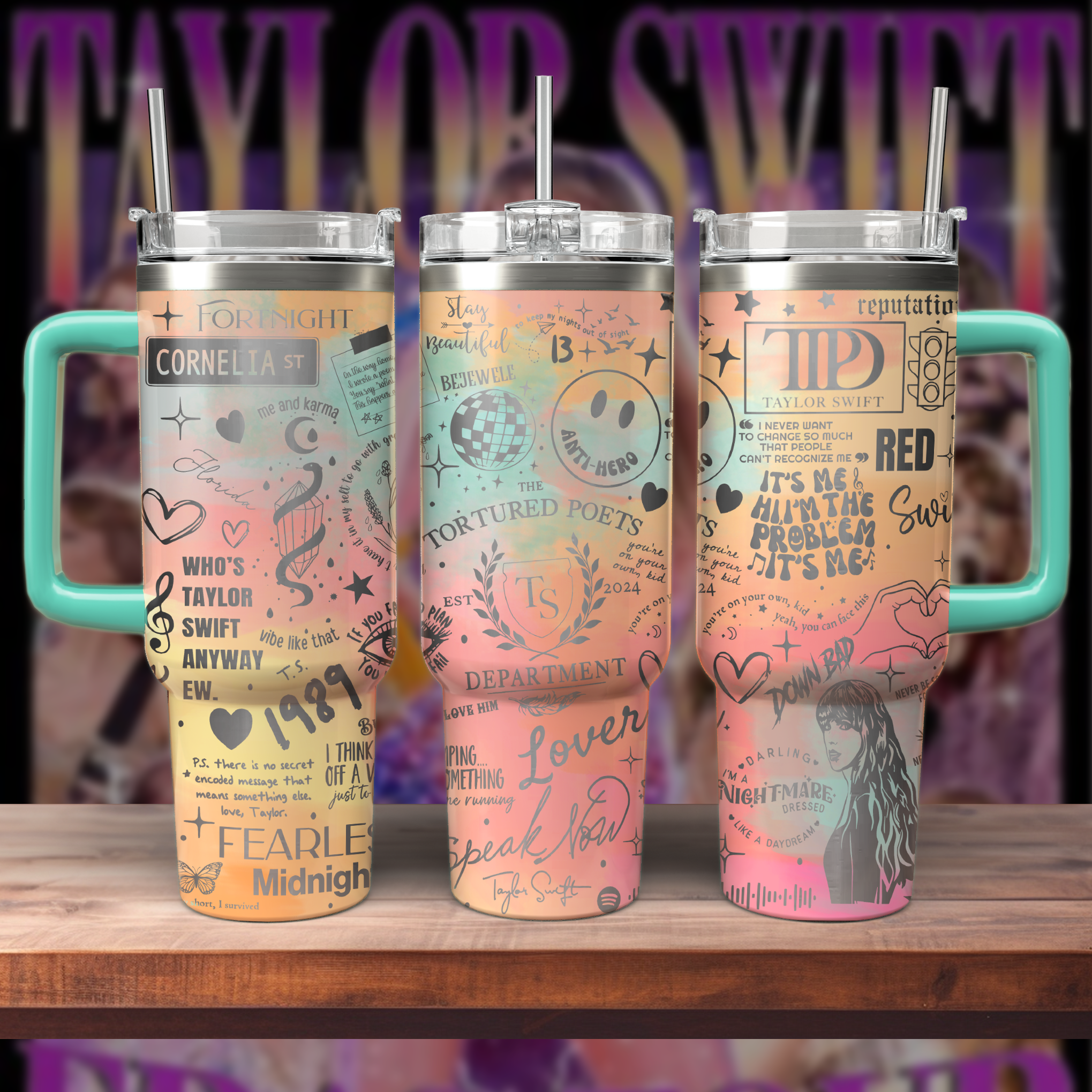 Taylor Swift Music Custom Stanley Cup 40 oz 30 oz Tumbler With HandleTVC2301259