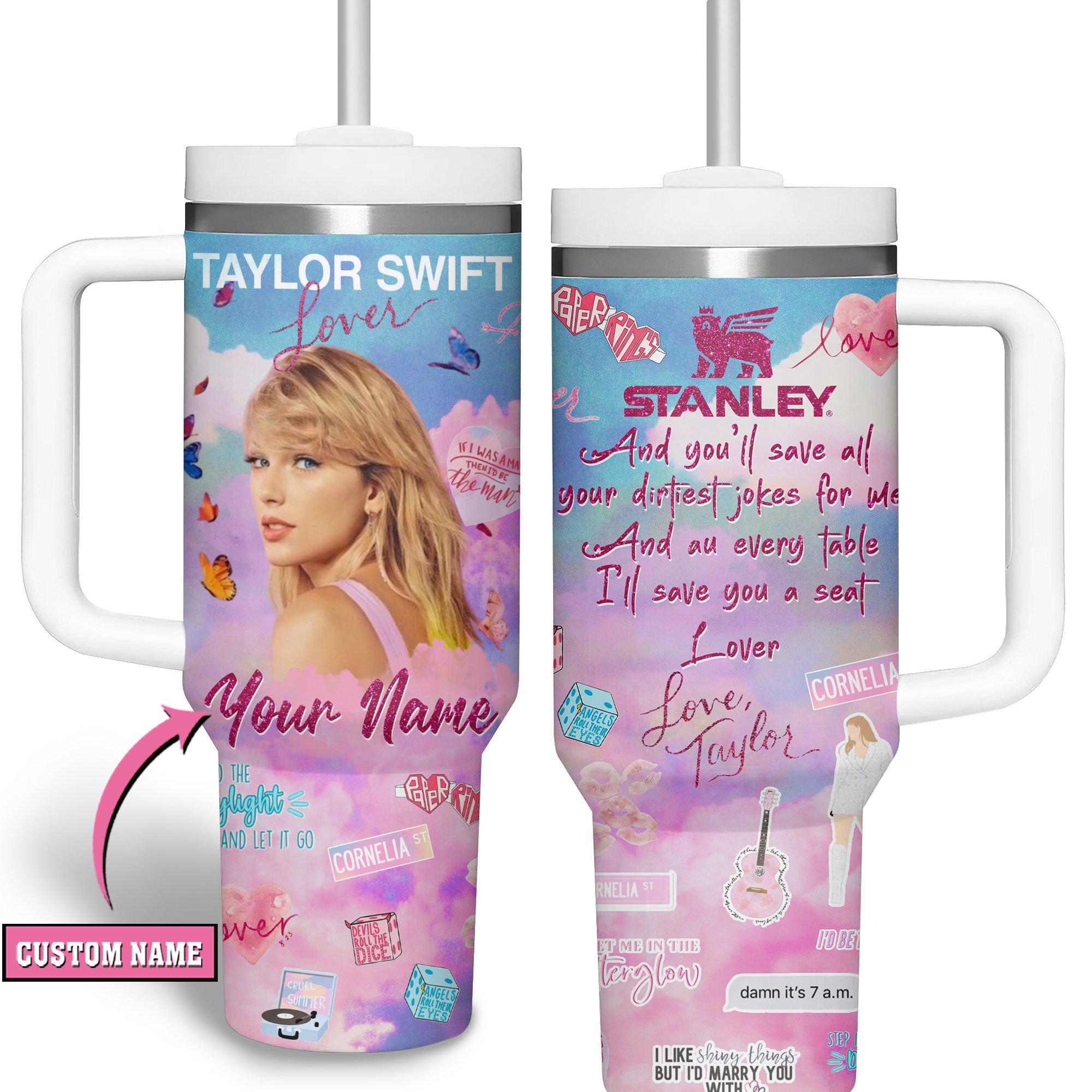 Taylor Swift Music Custom Stanley Cup 40 oz 30 oz Tumbler With HandleTVC2301278 - Image 2
