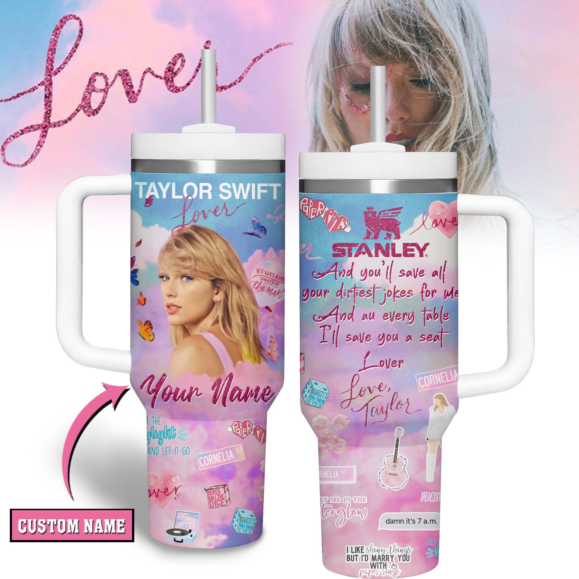 Taylor Swift Music Custom Stanley Cup 40 oz 30 oz Tumbler With HandleTVC2301278
