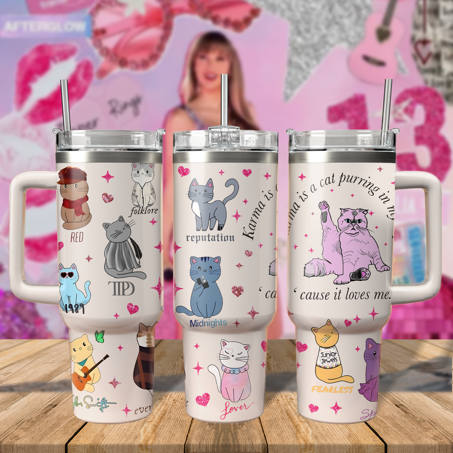 Taylor Swift Music Custom Stanley Cup 40 oz 30 oz Tumbler With HandleTVC2301279