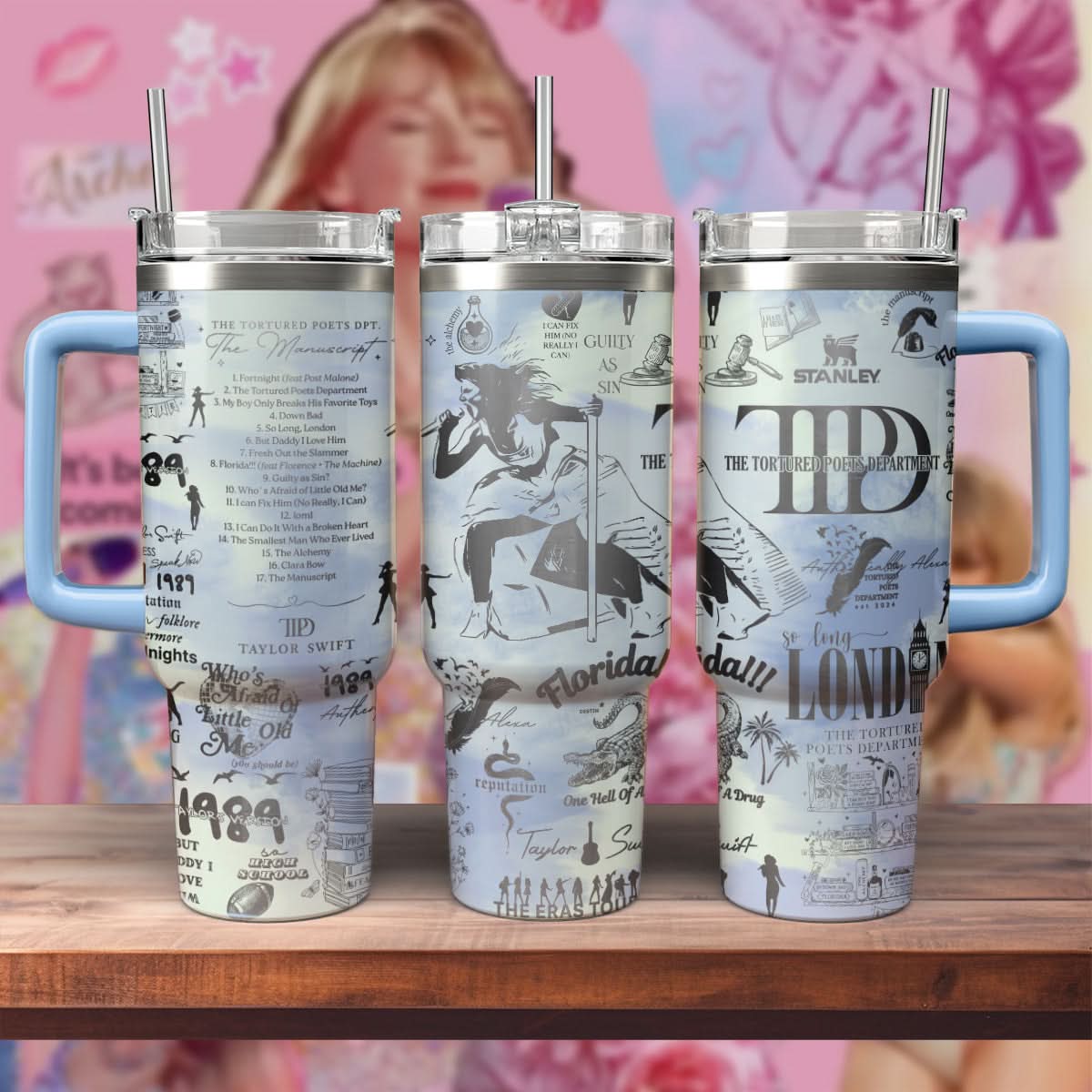 Taylor Swift Music Custom Stanley Cup 40 oz 30 oz Tumbler With HandleTVC2301483