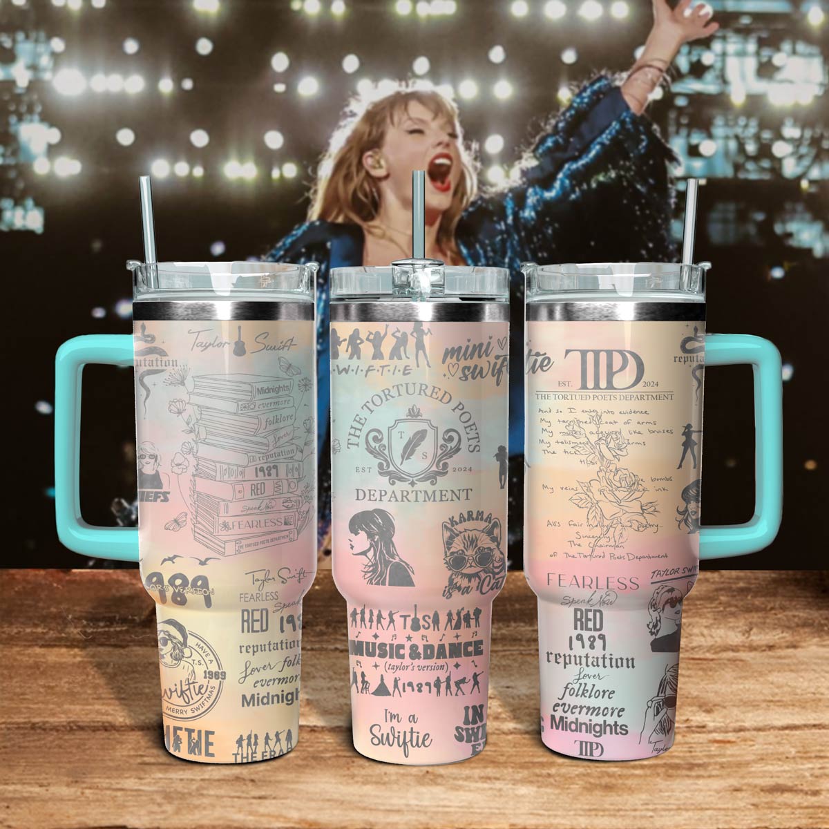 Taylor Swift Music Custom Stanley Cup 40 oz 30 oz Tumbler With HandleTVC2301807