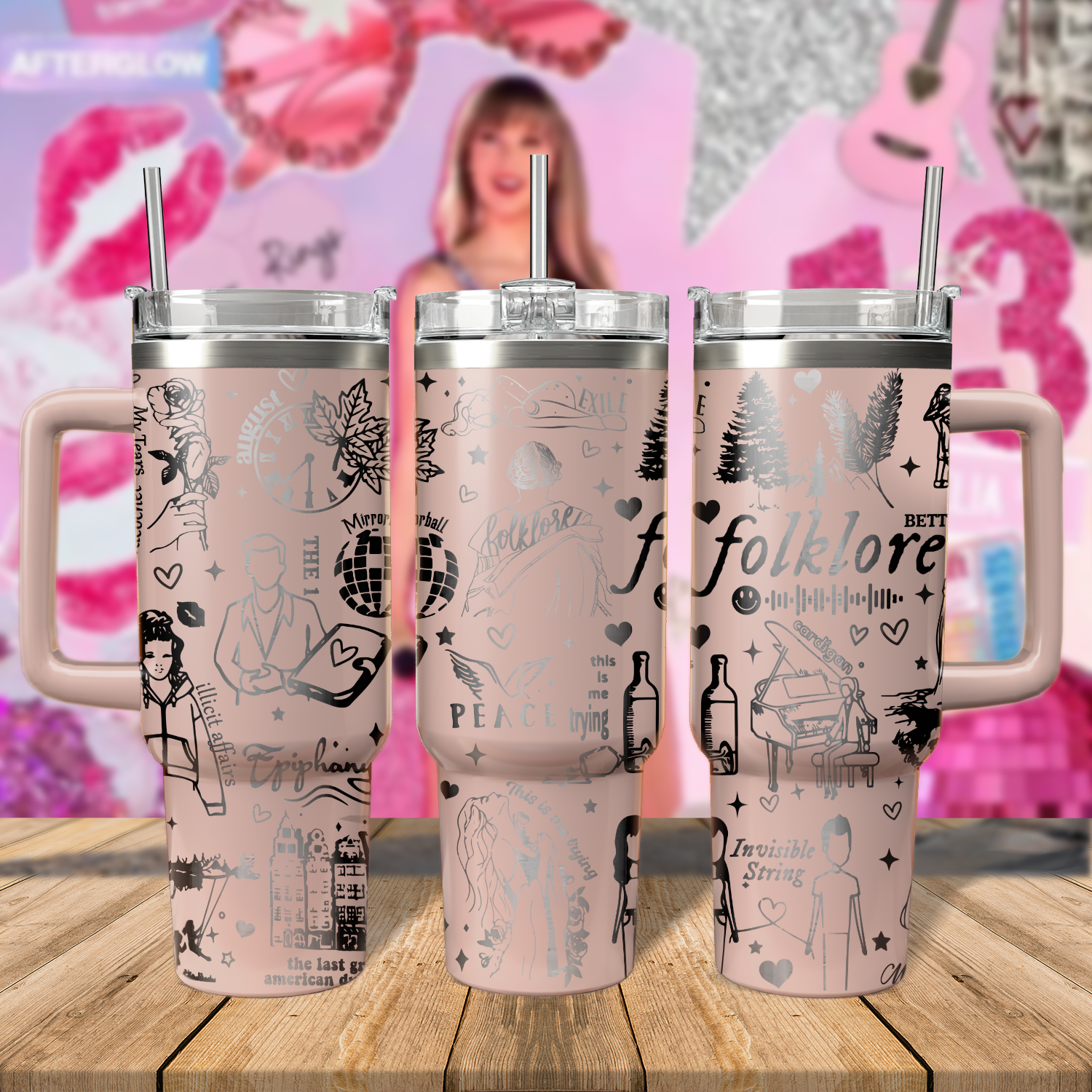 Taylor Swift Music Custom Stanley Cup 40 oz 30 oz Tumbler With HandleTVC2301807