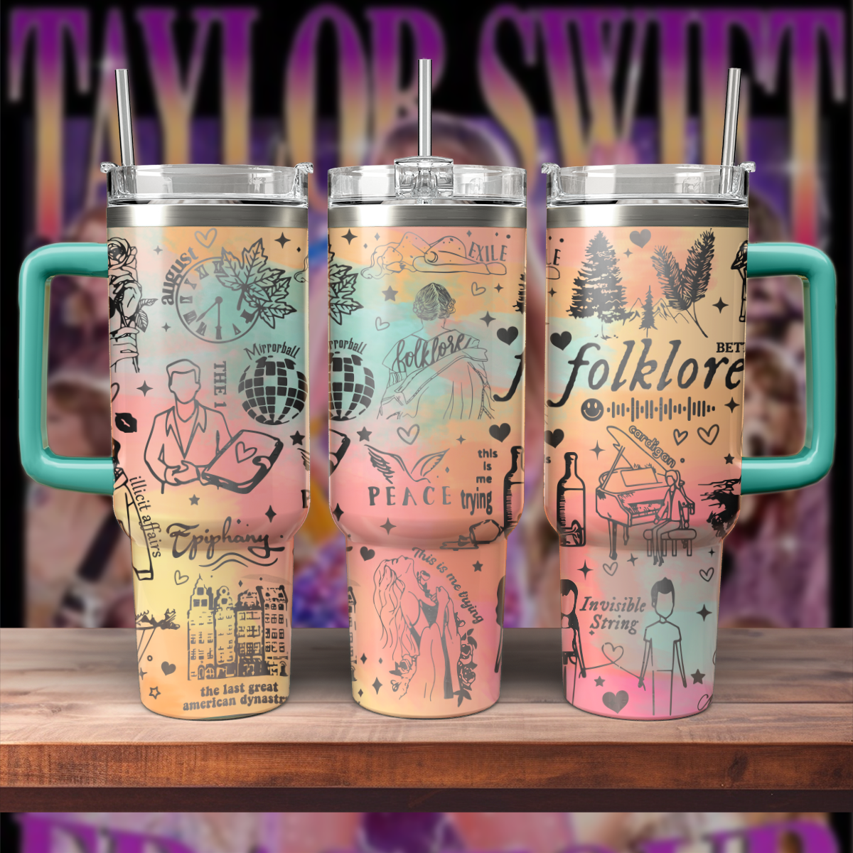 Taylor Swift Music Custom Stanley Cup 40 oz 30 oz Tumbler With HandleTVC2301807