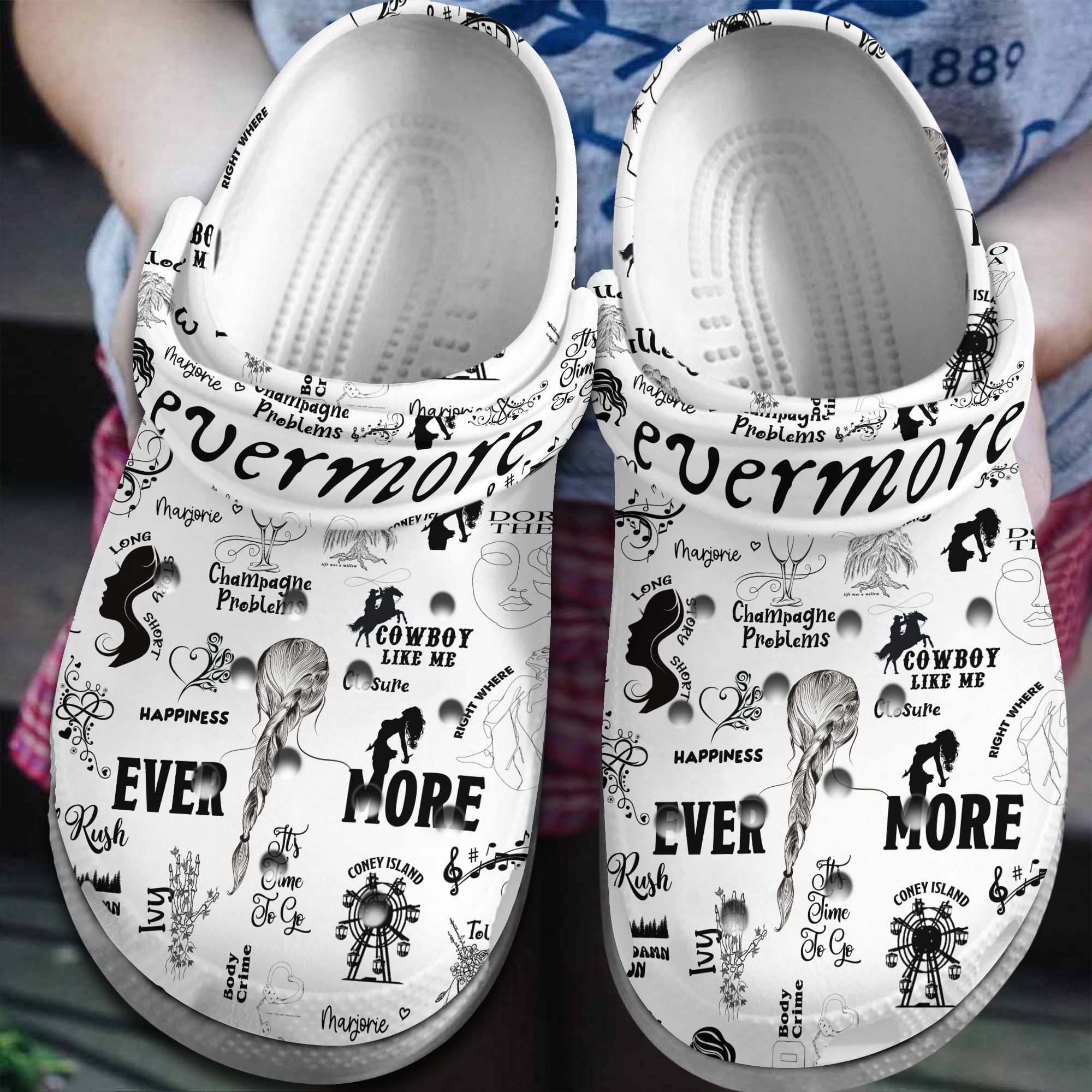 Taylor Swift Music evermore Crocs Crocband Clogs Shoes Comfortable For Men Women and Kids