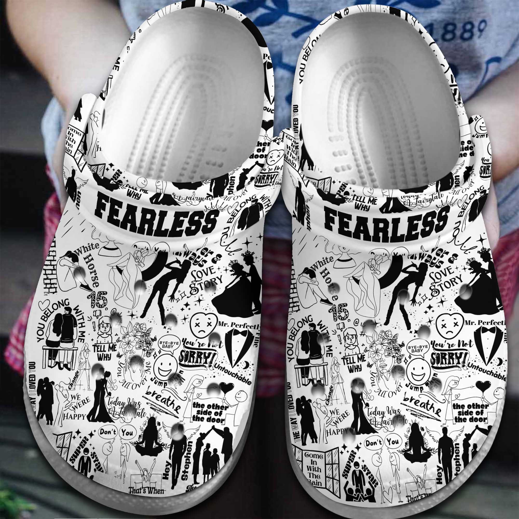 Taylor Swift Music fearless Crocs Crocband Clogs Shoes Comfortable For Men Women and Kids