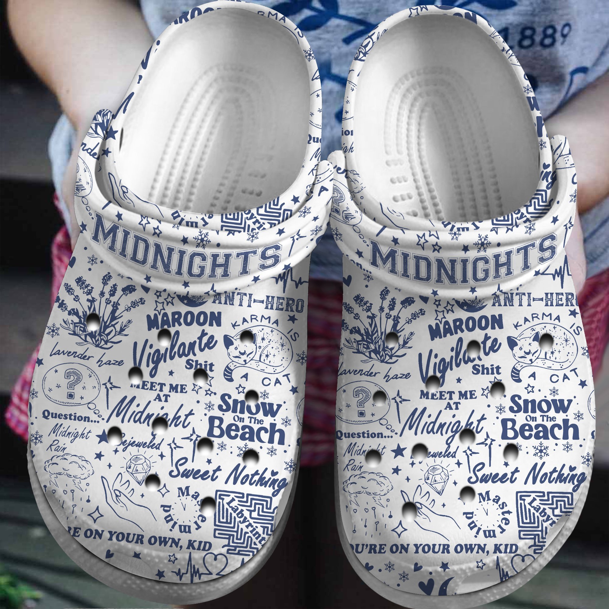 Taylor Swift Music midnight Crocs Crocband Clogs Shoes Comfortable For Men Women and Kids