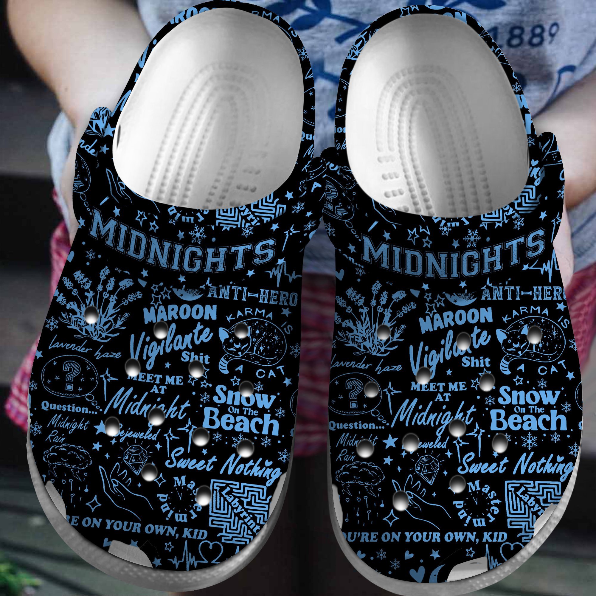 Taylor Swift Music midnight Crocs Crocband Clogs Shoes Comfortable For Men Women and Kids