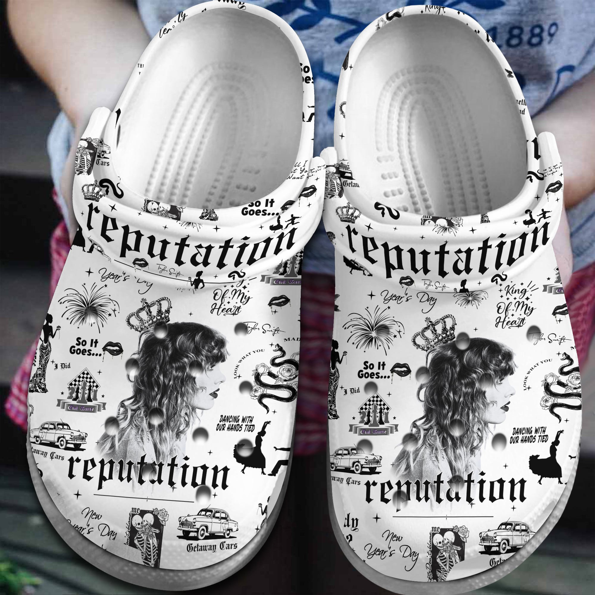 Taylor Swift Music reputation Crocs Crocband Clogs Shoes Comfortable For Men Women and Kids
