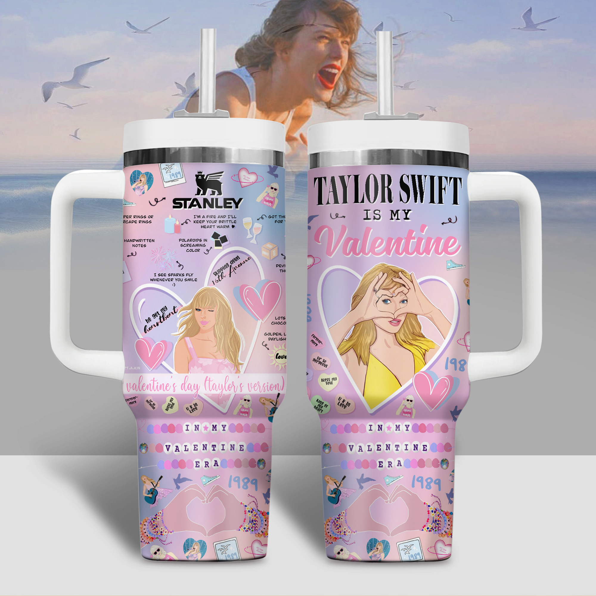 Taylor Swift Music Valentine Custom Stanley Cup 40 oz 30 oz Tumbler With HandleTVC2301343